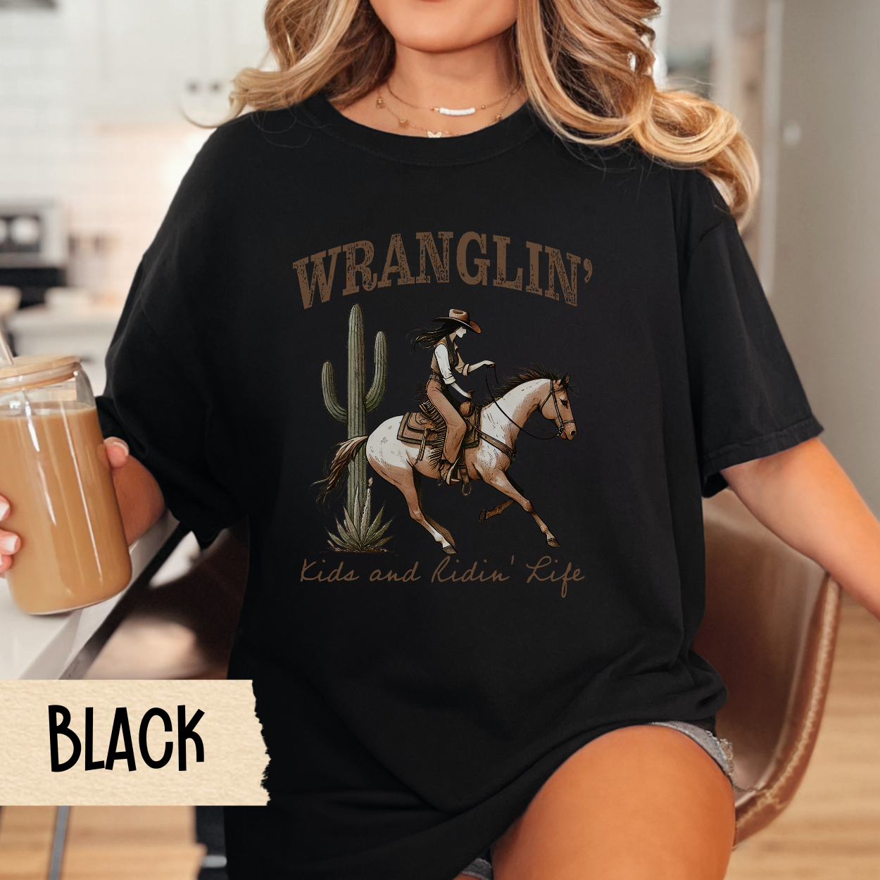 Ranch Life Tee - 'Wranglin' Kids and Ridin' Life' Unisex Garment-Dyed T-shirt | Western Apparel, Cowboy Shirt, Gift for Him/Her, Casual