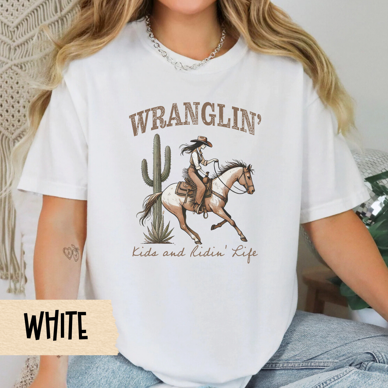 Ranch Life Tee - 'Wranglin' Kids and Ridin' Life' Unisex Garment-Dyed T-shirt | Western Apparel, Cowboy Shirt, Gift for Him/Her, Casual