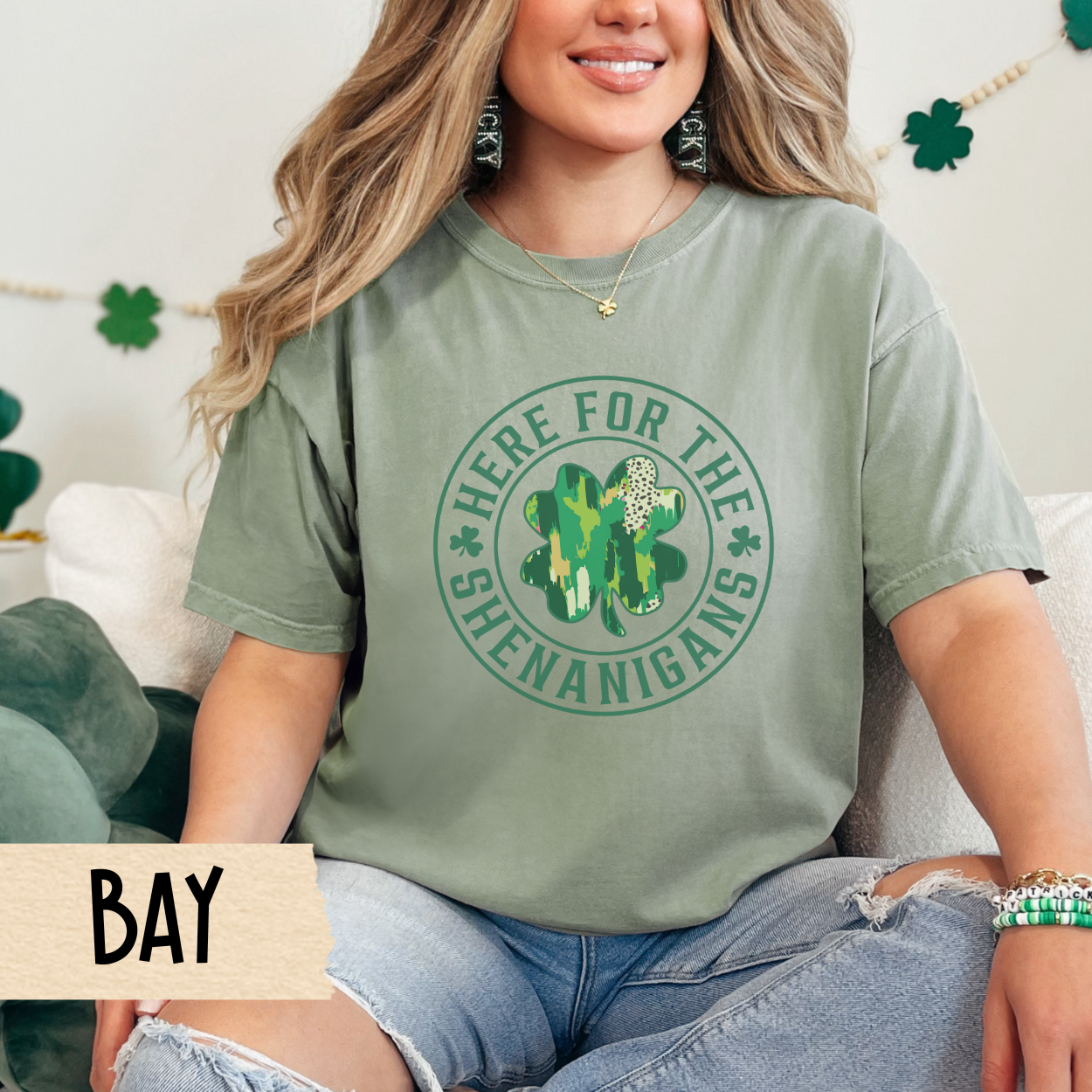 St. Patrick's Day Shirt, 'Here for the Shenanigans, St Patrick's Day T-Shirt, Casual Wear, Party Shirt, Irish Humor Tee, Holiday Apparel