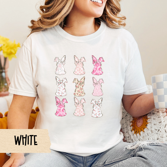 Easter Bunny T-Shirt, Floral Spring Tee, Coquette Easter, Chinoiserie, Unisex Garment-Dyed Comfort Colors Shirt, Easter Tee, Bunny Shirt