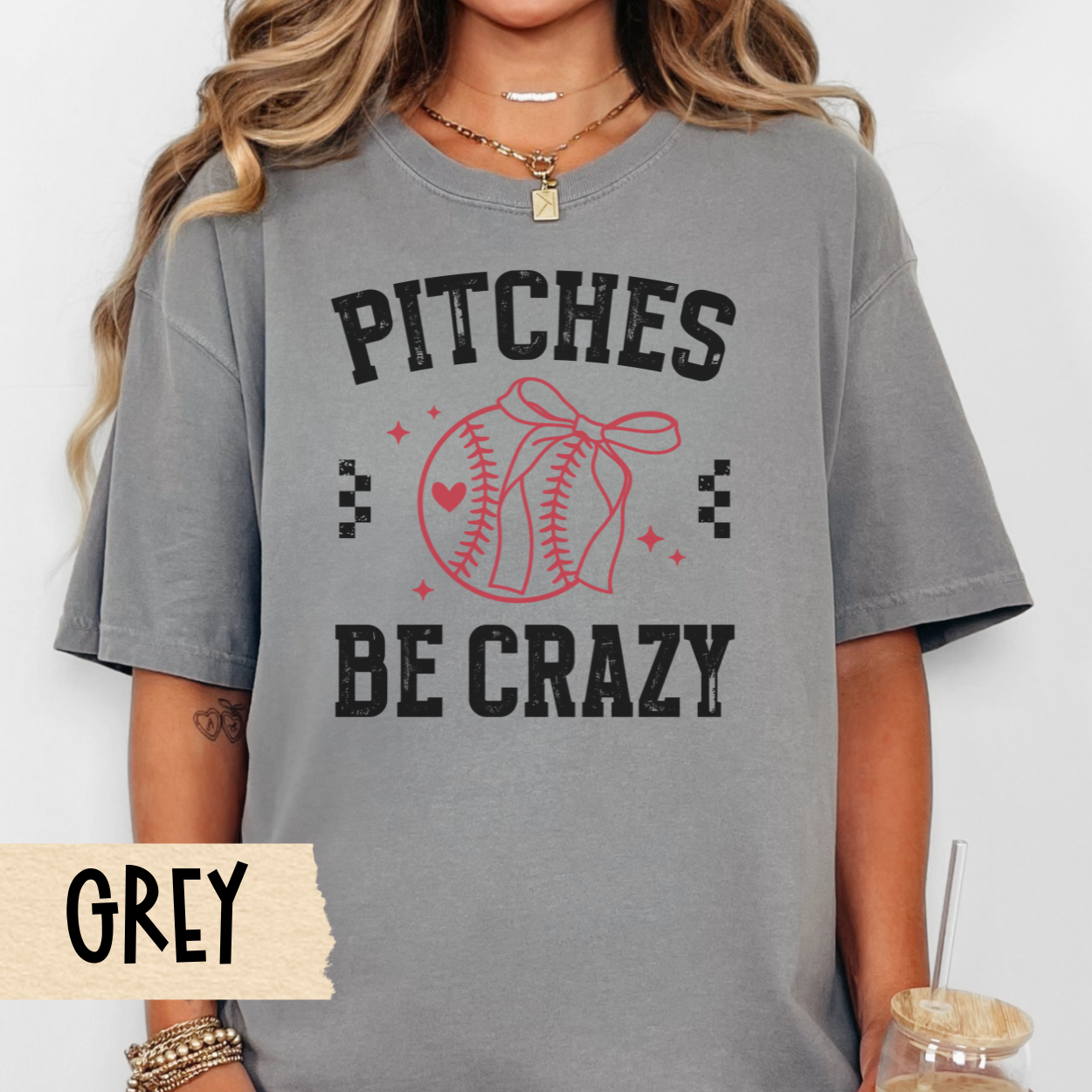 Baseball Mom, Pitches be Crazy Sports Tee, Travel Ball Shirt, Funny Baseball Gift, Mom Clothing, Unisex Garment-Dyed T-shirt,