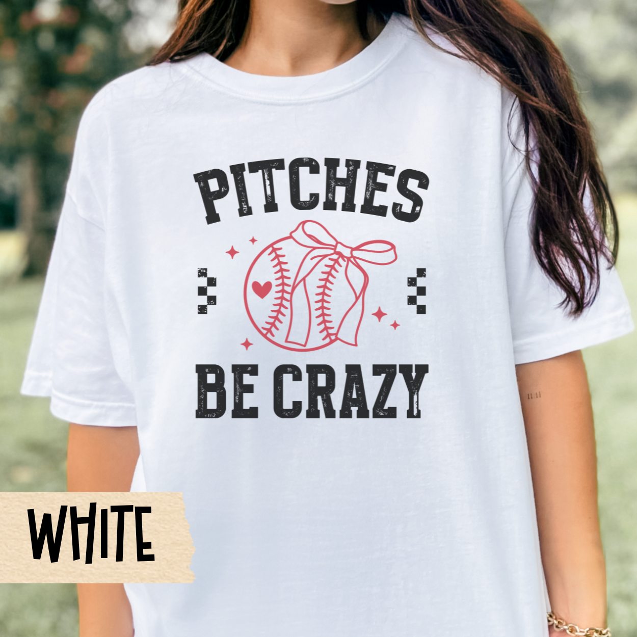 Baseball Mom, Pitches be Crazy Sports Tee, Travel Ball Shirt, Funny Baseball Gift, Mom Clothing, Unisex Garment-Dyed T-shirt,