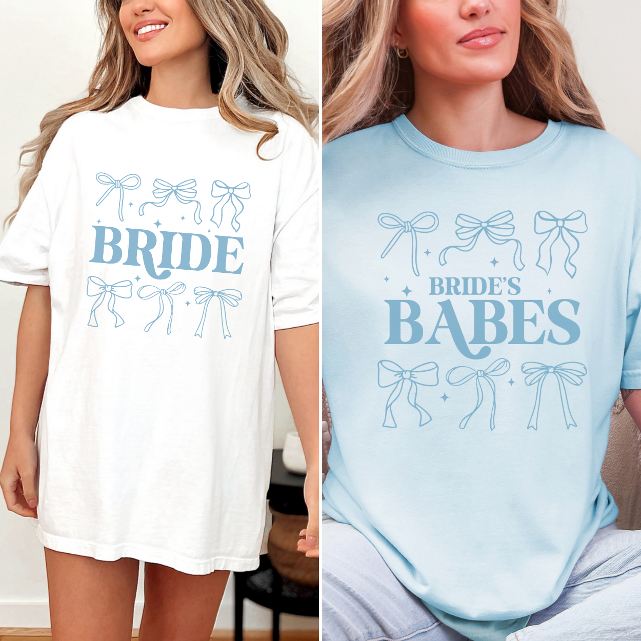 Bachelorette Party T-shirt, Bride Babes, Coquette, Bows Ribbons, Bridal Shower Tee, Wedding Gift, Bride Tribe Shirt