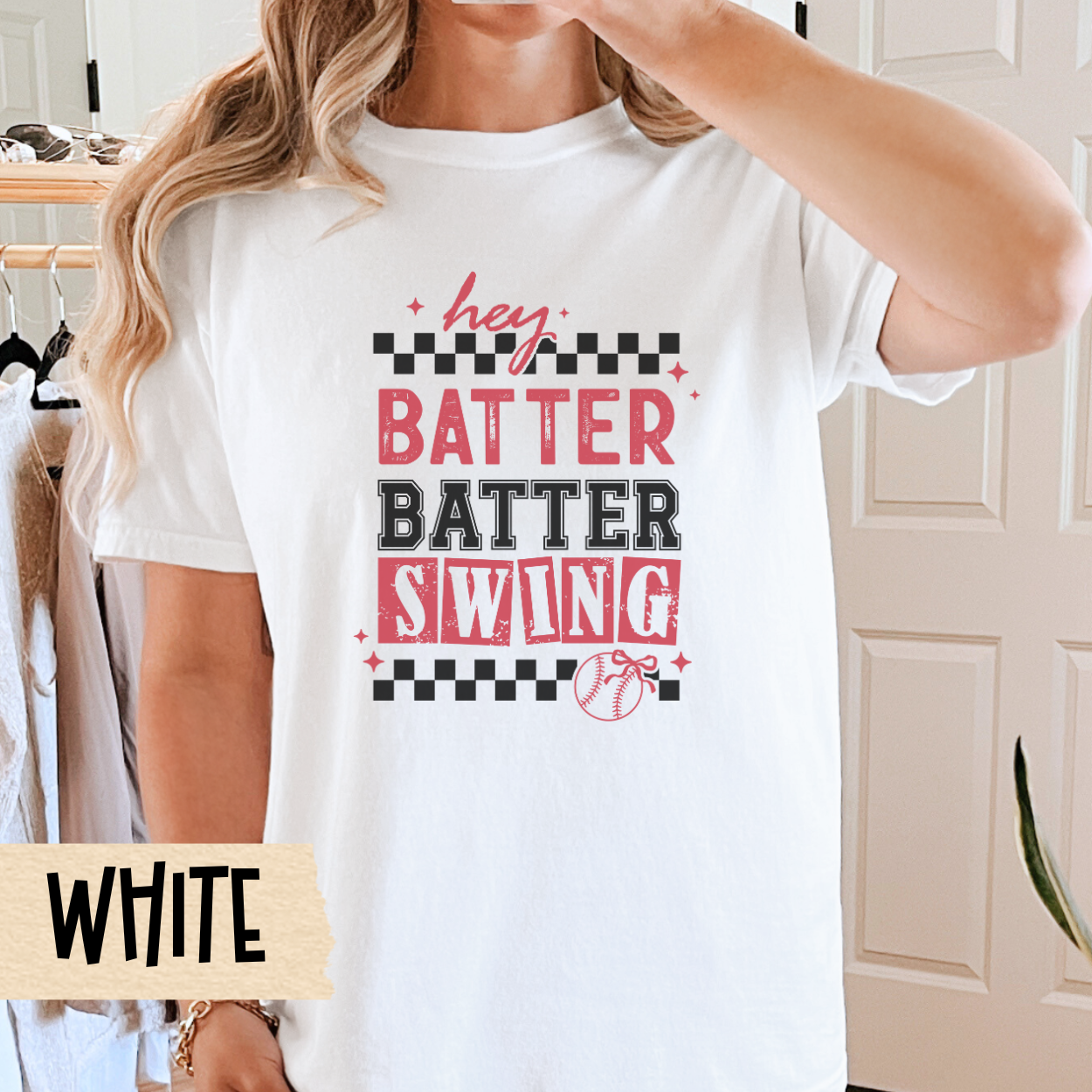 Hey Batter Swing Unisex Garment-Dyed T-Shirt, Perfect for Baseball Lovers, Sports Events, Gifts, Summer Outings, Casual Wear