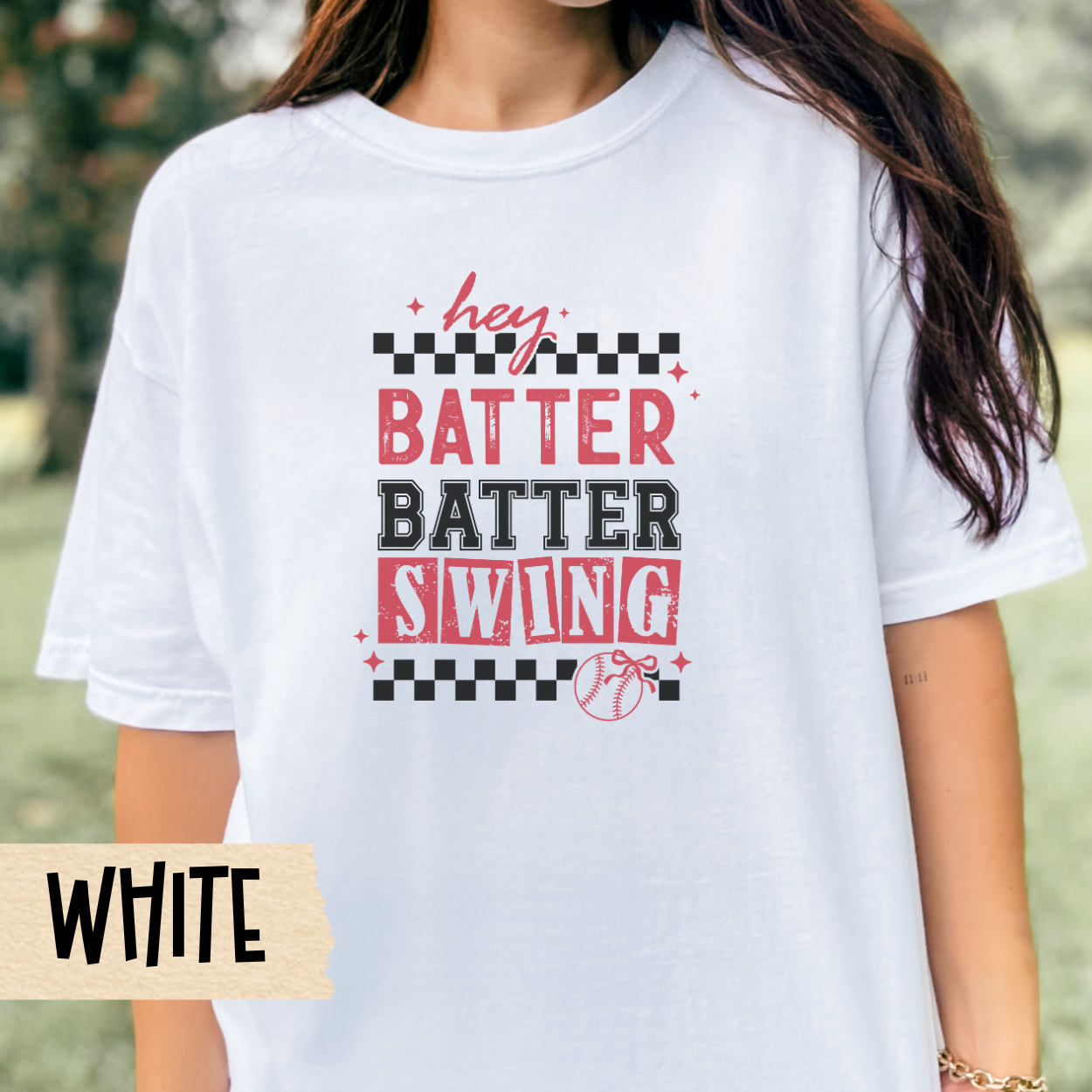 Hey Batter Swing Unisex Garment-Dyed T-Shirt, Perfect for Baseball Lovers, Sports Events, Gifts, Summer Outings, Casual Wear