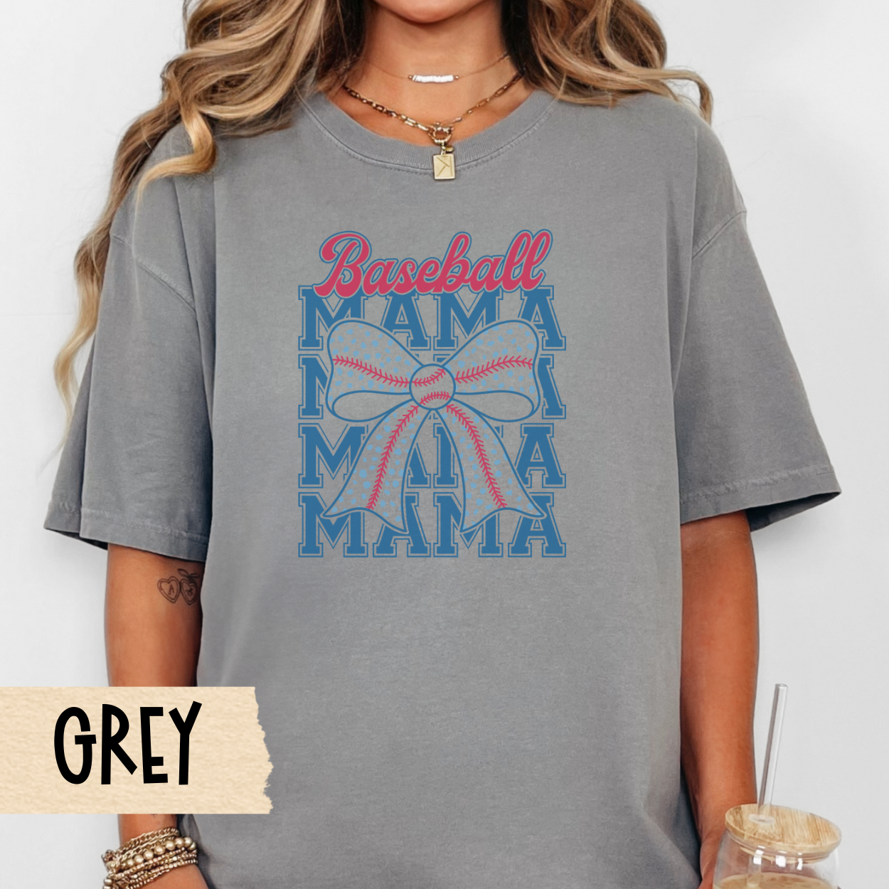 Baseball Mama Tee, Unisex Garment-Dyed T-shirt, Cute Baseball Mom Shirt, Comfort Colors Coquette, Sports Mom, Mother's Day Tee, Baseball