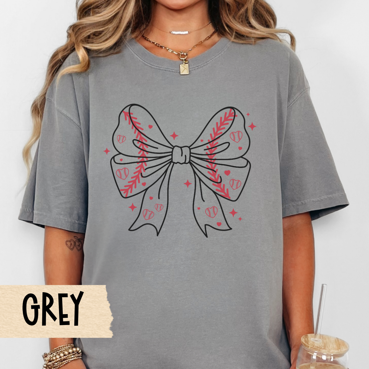 Baseball Mom T-shirt, Coquette Bow, Stylish Baseball Shirt, Comfort Colors, Cute Tee, Gift for Mom, Mother's Day, Soft T-Shirt