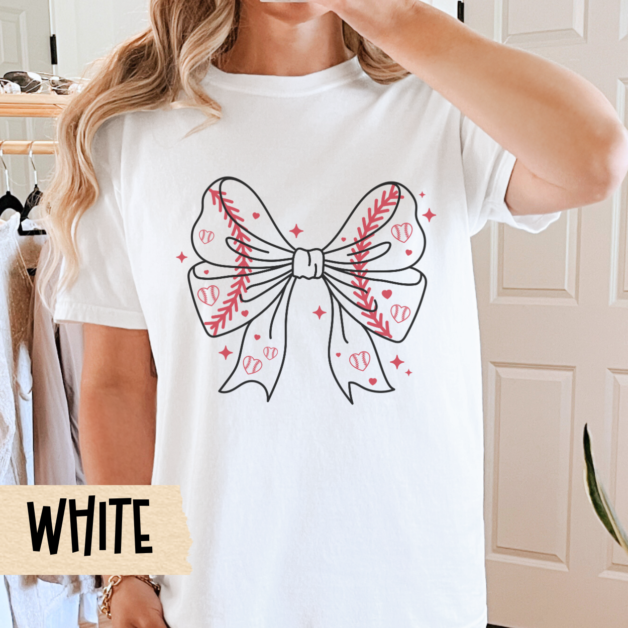 Baseball Mom T-shirt, Coquette Bow, Stylish Baseball Shirt, Comfort Colors, Cute Tee, Gift for Mom, Mother's Day, Soft T-Shirt