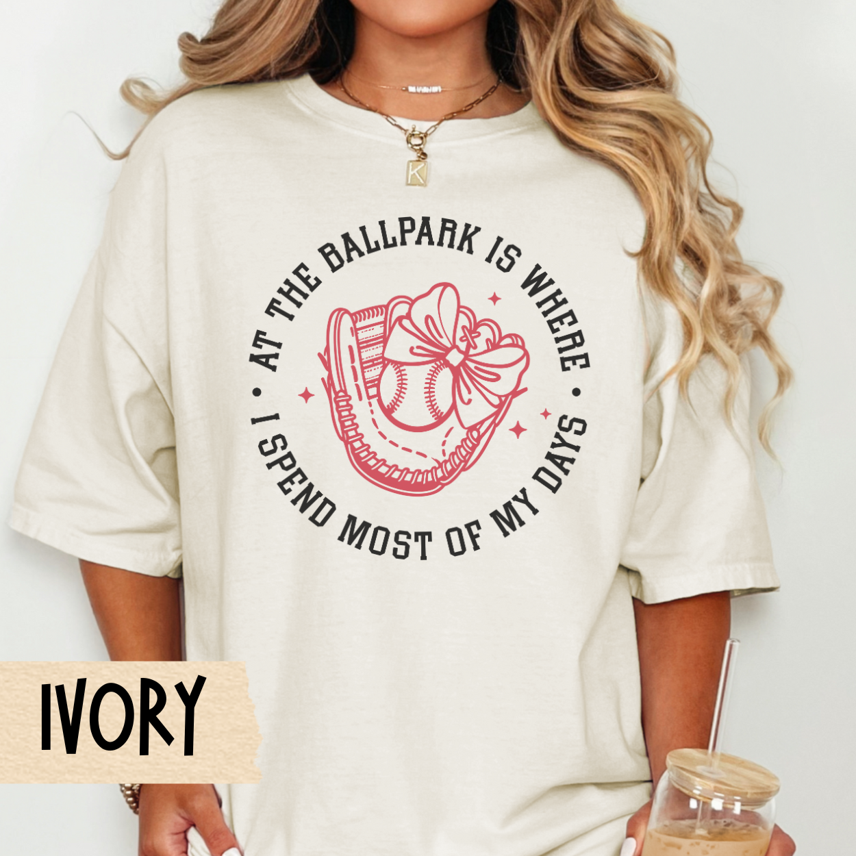 Baseball Mom T-shirt, Baseball Tee for Game Day, Comfort Colors, At the Ball Park is Where I Spend Most of My Days, Softball Mom, Game Day