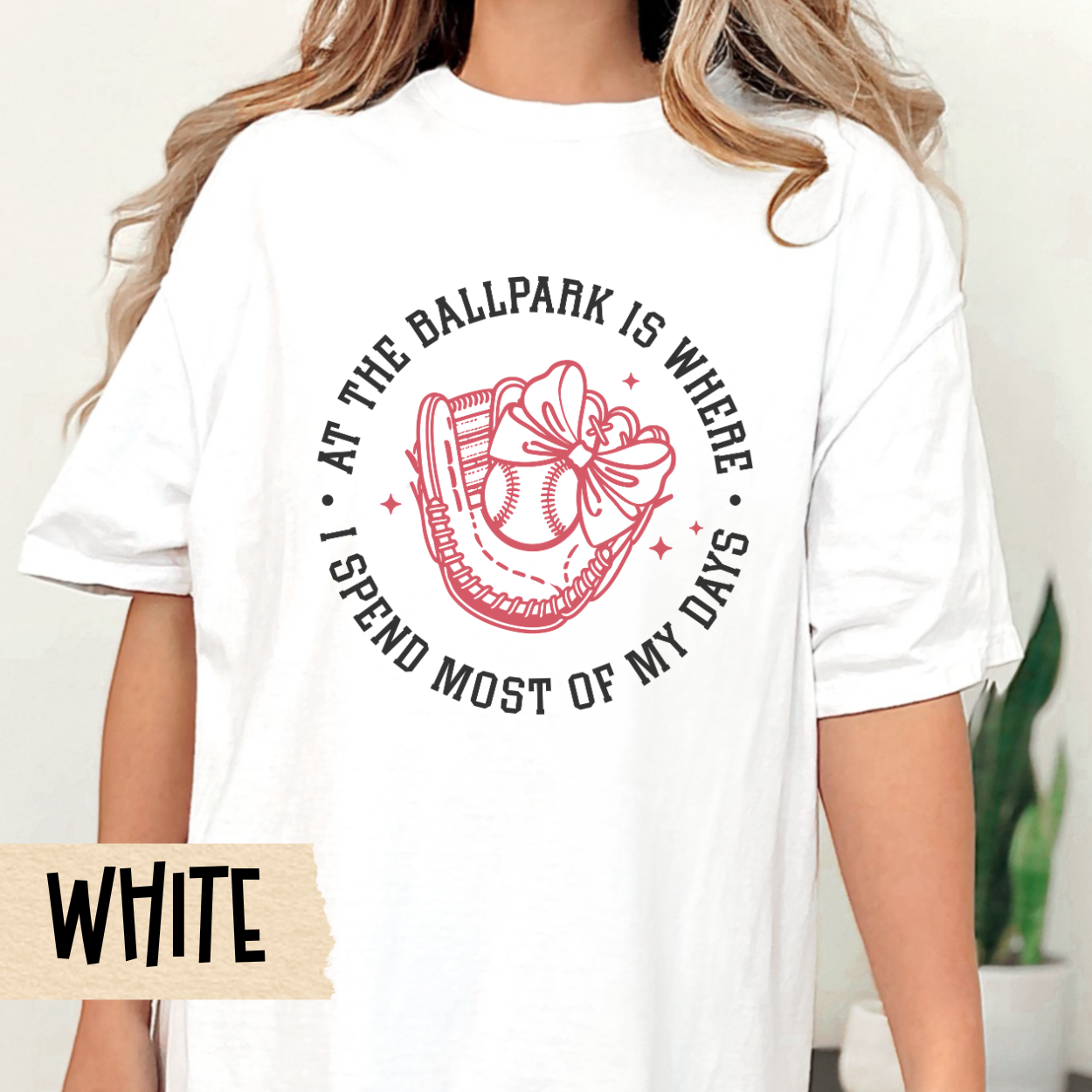 Baseball Mom T-shirt, Baseball Tee for Game Day, Comfort Colors, At the Ball Park is Where I Spend Most of My Days, Softball Mom, Game Day