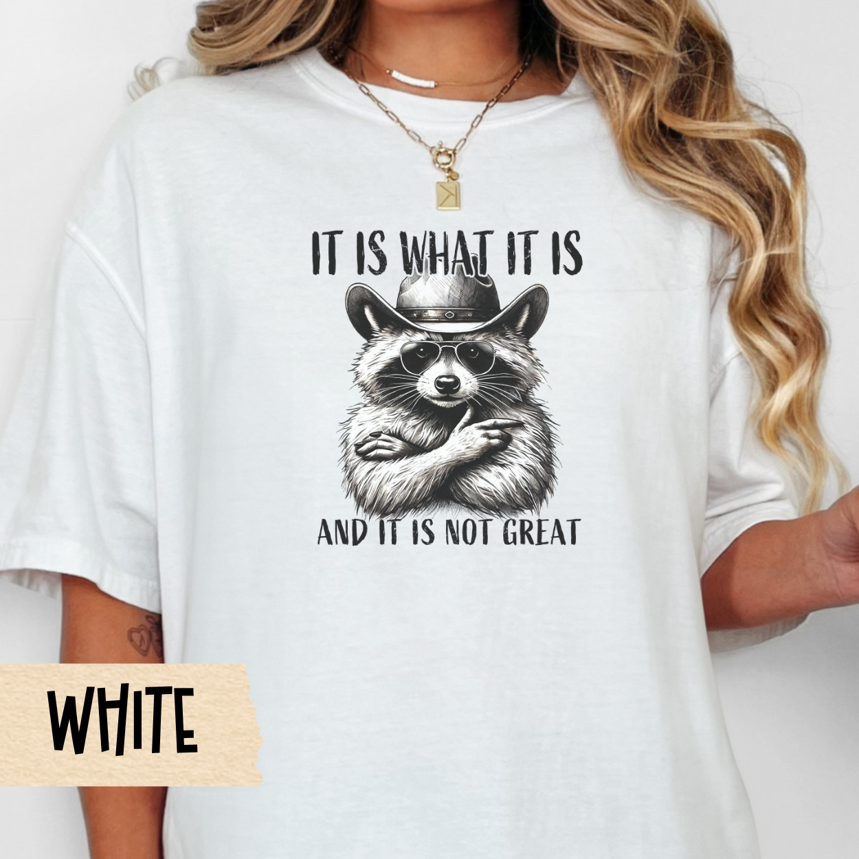 It is what it is t-shirt, funny raccoon shirt, mental health tee, sarcastic tshirt, Comfort Colors graphic, relatable humor, gift for her