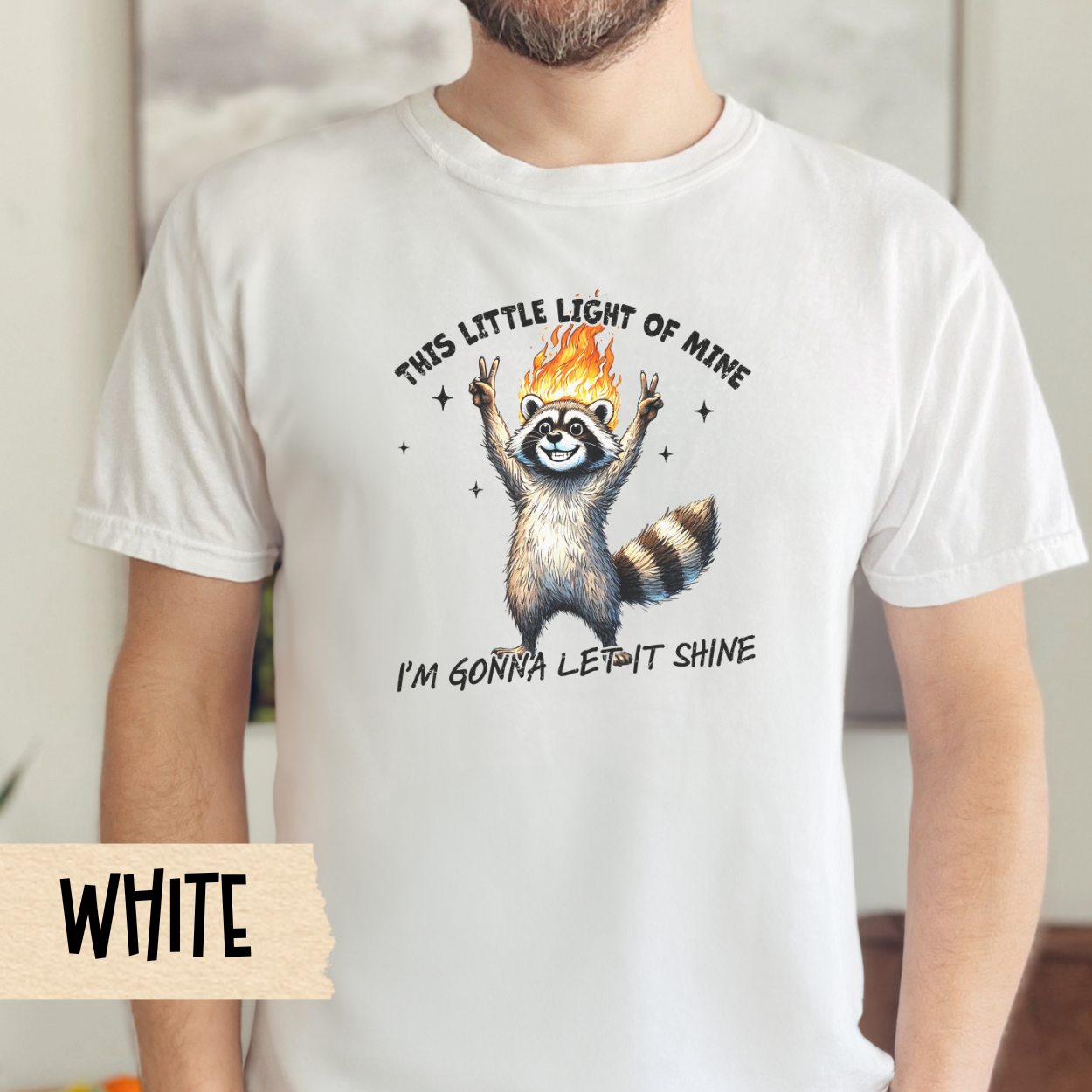 This little light of mine t-shirt, funny raccoon shirt, mental health tee, sarcastic tshirt, Comfort Colors graphic tee, chaotic humor shirt