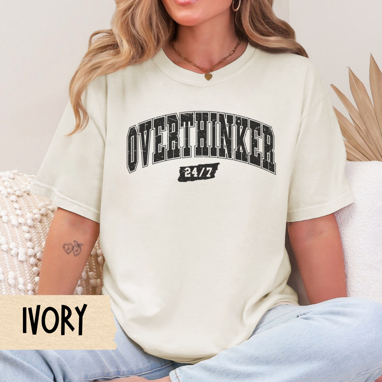 Overthinker 24/7 t-shirt, funny anxiety shirt, mental health tee, Comfort Colors graphic tee, overthinking, sarcastic shirt, gift for her