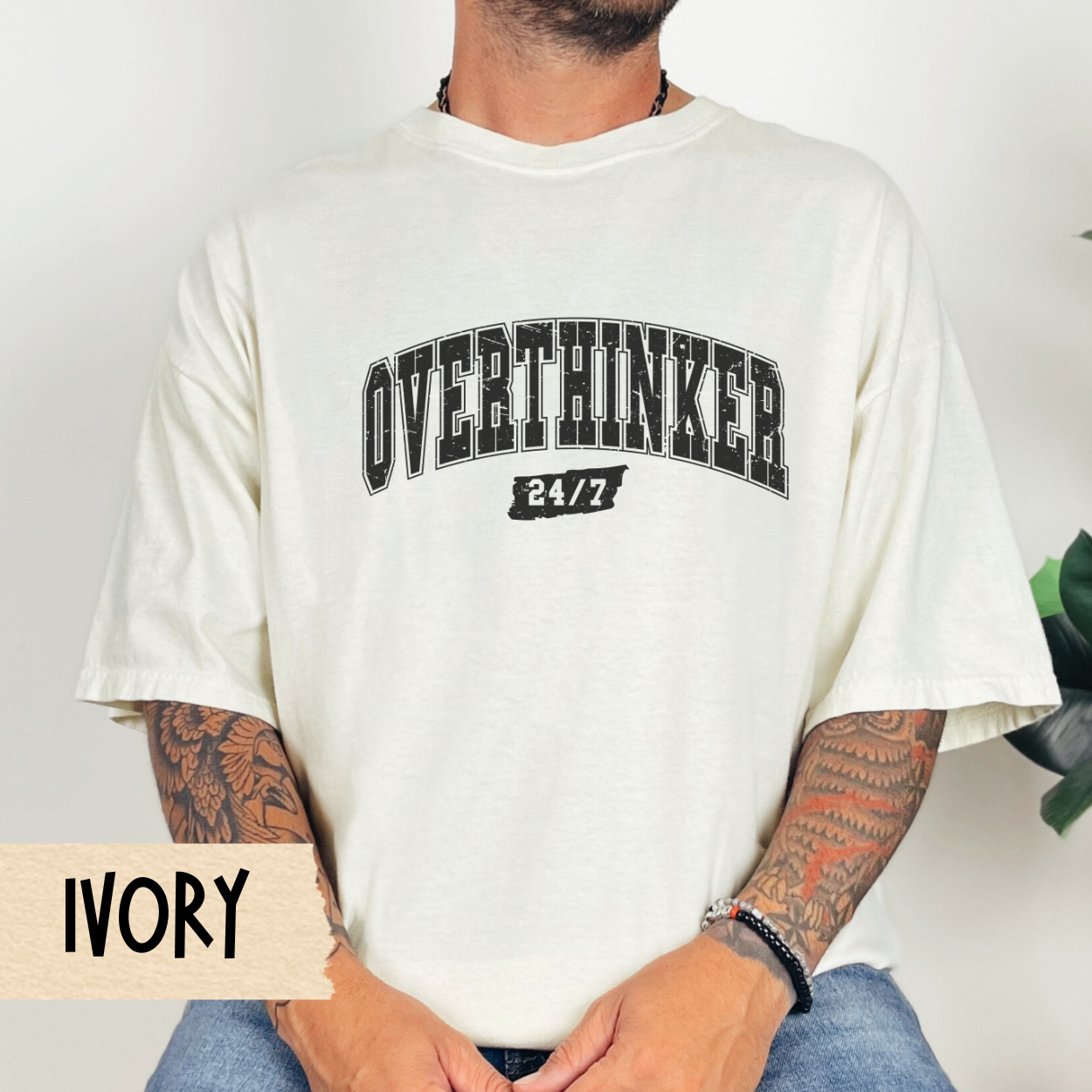 Overthinker 24/7 t-shirt, funny anxiety shirt, mental health tee, Comfort Colors graphic tee, overthinking, sarcastic shirt, gift for her
