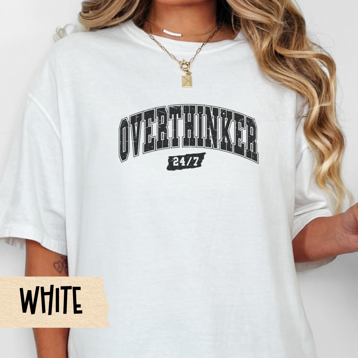 Overthinker 24/7 t-shirt, funny anxiety shirt, mental health tee, Comfort Colors graphic tee, overthinking, sarcastic shirt, gift for her