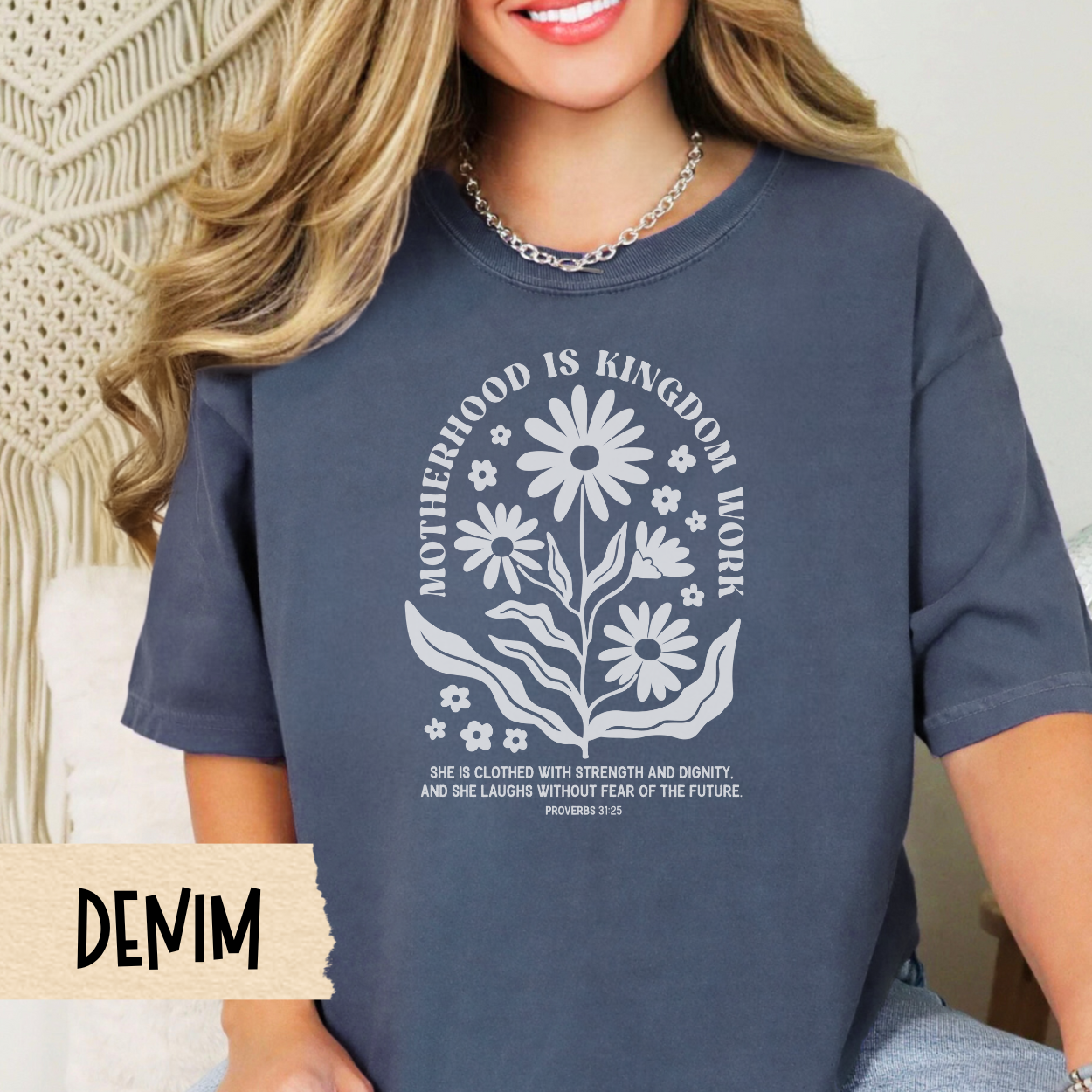 Motherhood is Kingdom Work shirt, Christian mom shirt, Proverbs 31 shirt, faith-based mom gift, Comfort Colors tee, Mother's Day gift