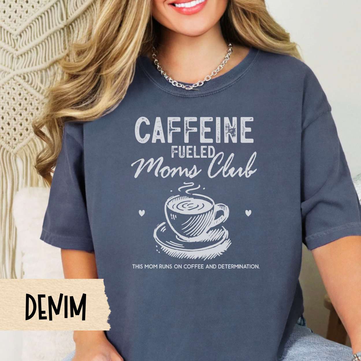 Caffeine Fueled Moms Club shirt, coffee mom shirt, funny mom gift, Comfort Colors tee, mom life shirt, Mother's Day gift, coffee lover shirt