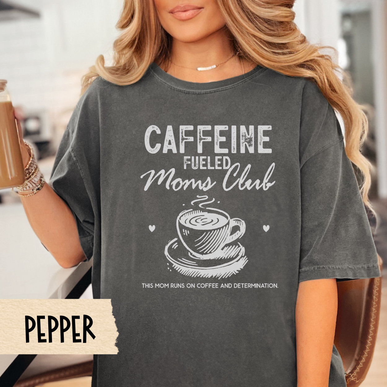 Caffeine Fueled Moms Club shirt, coffee mom shirt, funny mom gift, Comfort Colors tee, mom life shirt, Mother's Day gift, coffee lover shirt