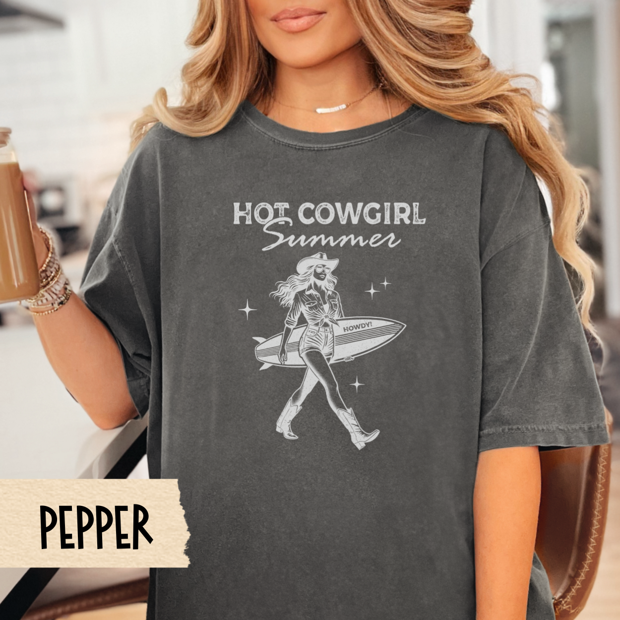 Hot Cowgirl Summer Shirt, Western Graphic Tee, Cowgirl Aesthetic, Rodeo Shirt, Country Concert Tee, Southern Style, Comfort Colors Tee