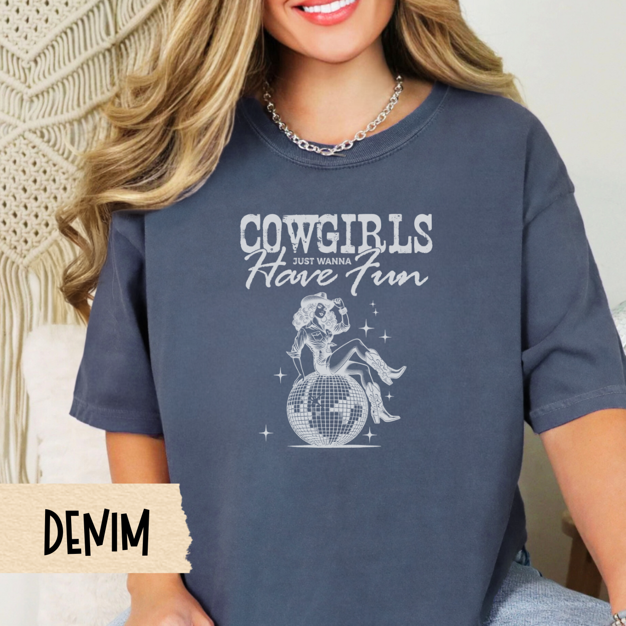 Cowgirls Just Wanna Have Fun Shirt, Western Graphic Tee, Disco Cowgirl, Rodeo Shirt, Country Girl Tee, Southern Style Shirt, Comfort Colors