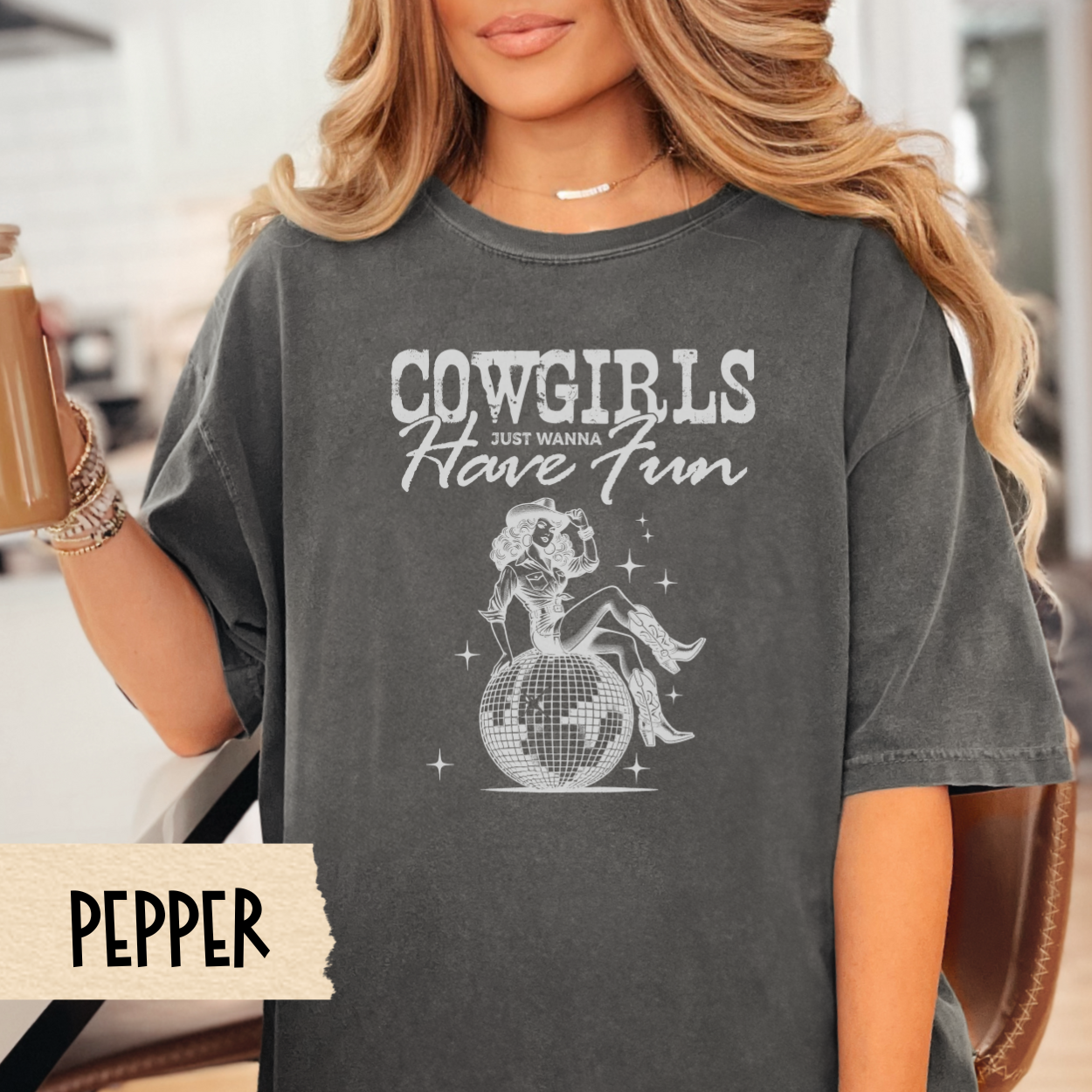 Cowgirls Just Wanna Have Fun Shirt, Western Graphic Tee, Disco Cowgirl, Rodeo Shirt, Country Girl Tee, Southern Style Shirt, Comfort Colors