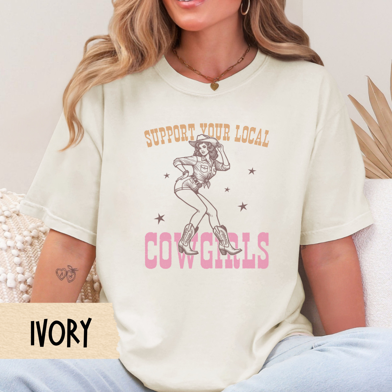 Support Your Local Cowgirls Shirt, Western Graphic Tee, Cowgirl Aesthetic, Rodeo Shirt, Country Girl, Southern Style Shirt, Comfort Colors