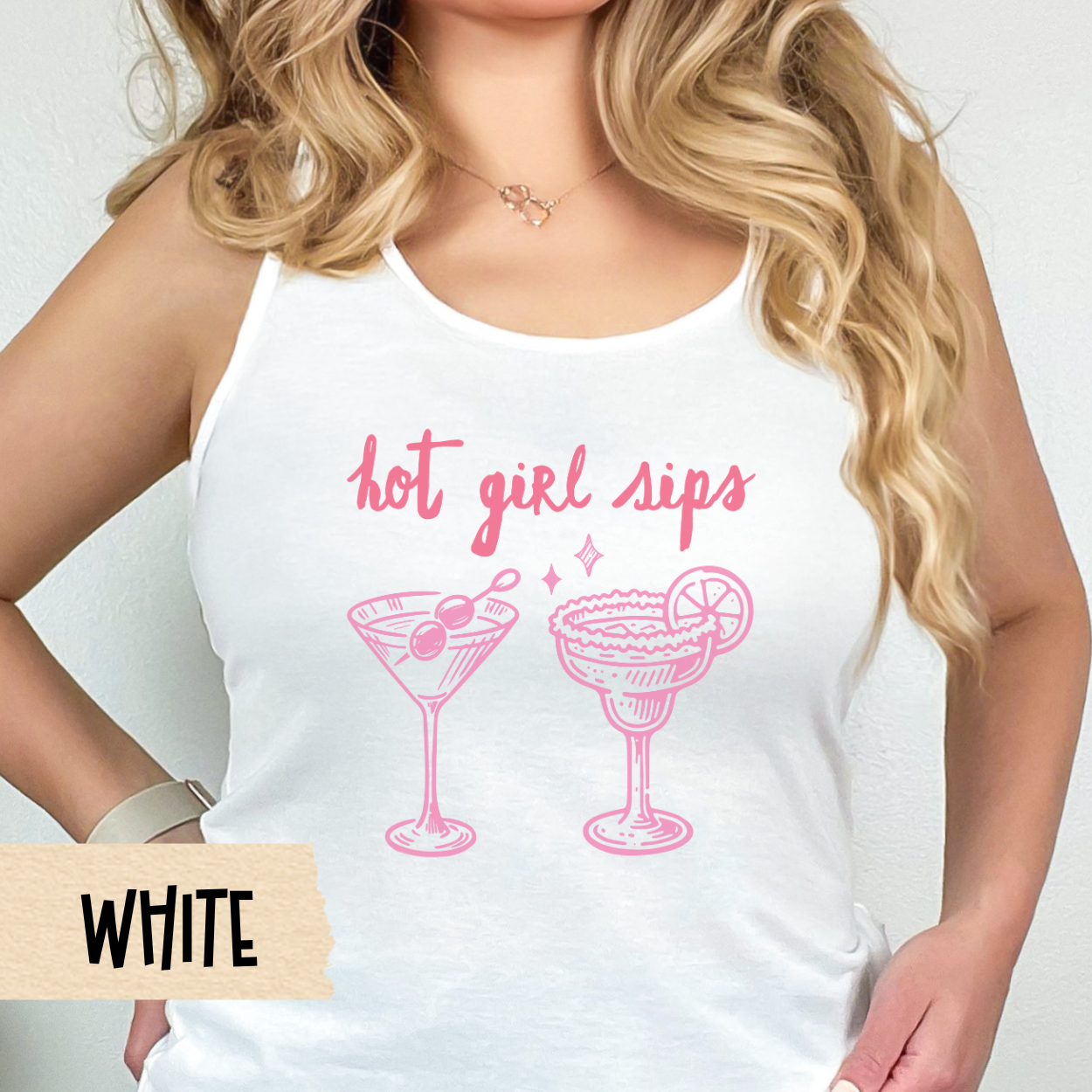 Hot Girl Sips Tank, Funny Cocktail Shirt, Martini Margarita Tank, Girls Trip Outfit, Summer Drinking Shirt, Vacation Tank, Party Shirt