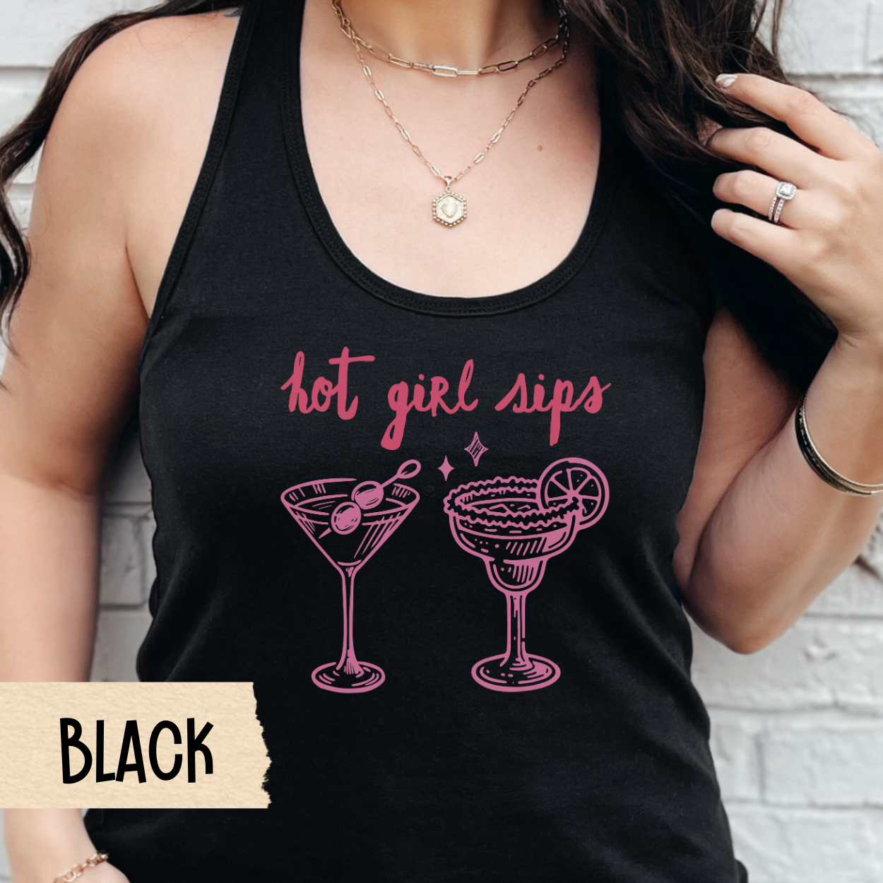 Hot Girl Sips Tank, Funny Cocktail Shirt, Martini Margarita Tank, Girls Trip Outfit, Summer Drinking Shirt, Vacation Tank, Party Shirt