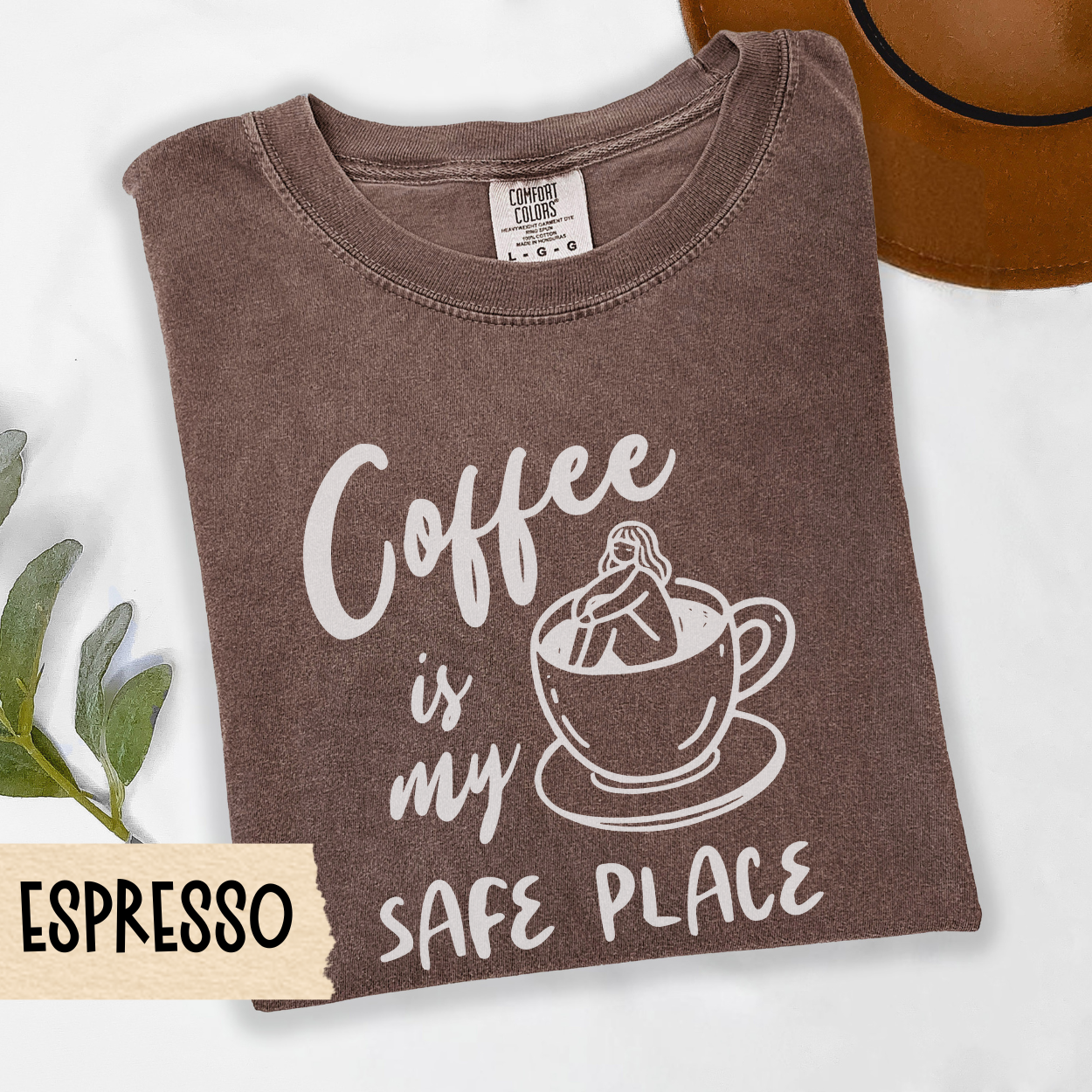 coffee is my safe place tee, cozy coffee lover shirt, caffeine comfort tee, introvert coffee top, mental health coffee tee, Comfort Colors