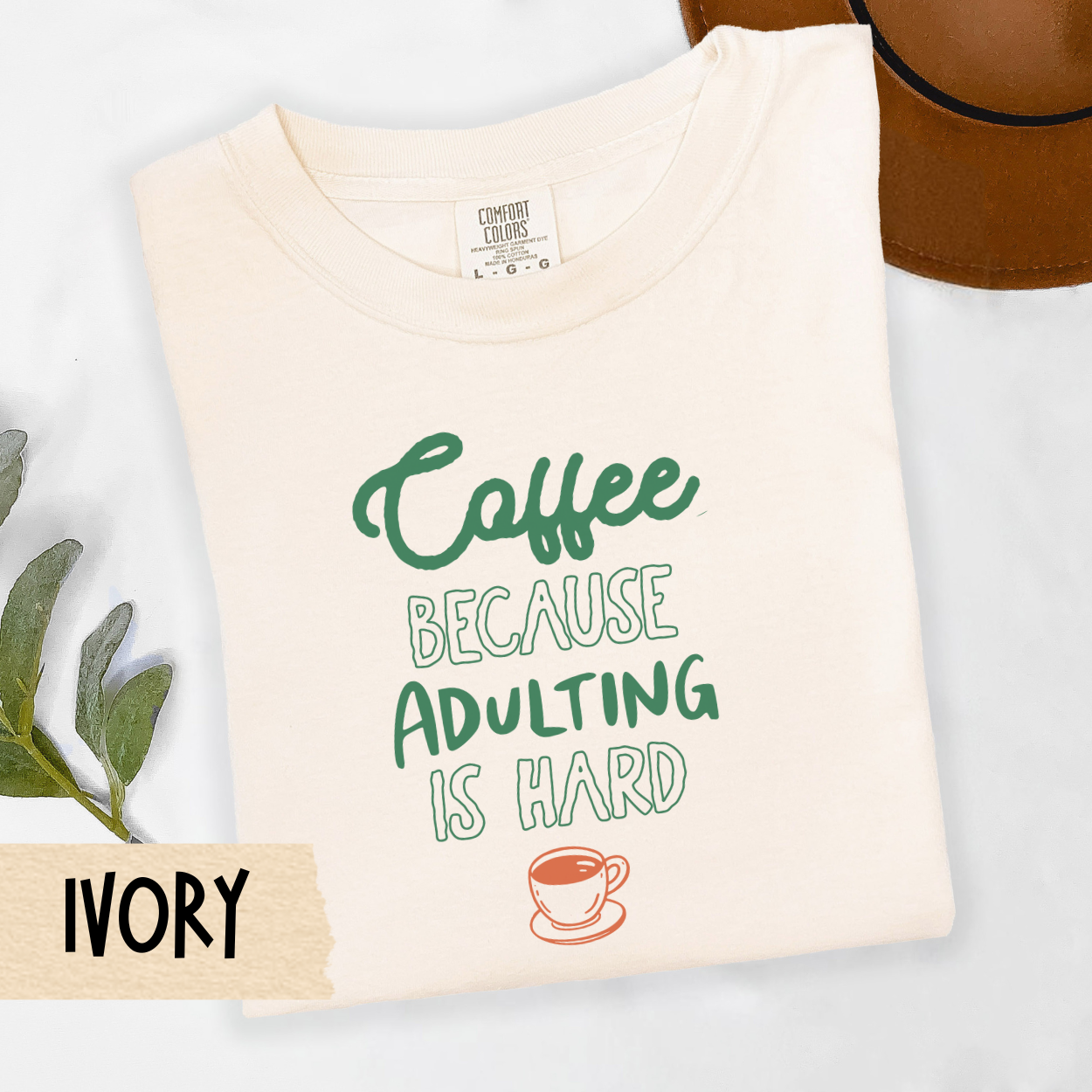 coffee because adulting shirt, funny coffee quote tee, caffeine fix top, cozy coffee lover shirt, tired adult tee, Comfort Colors shirt