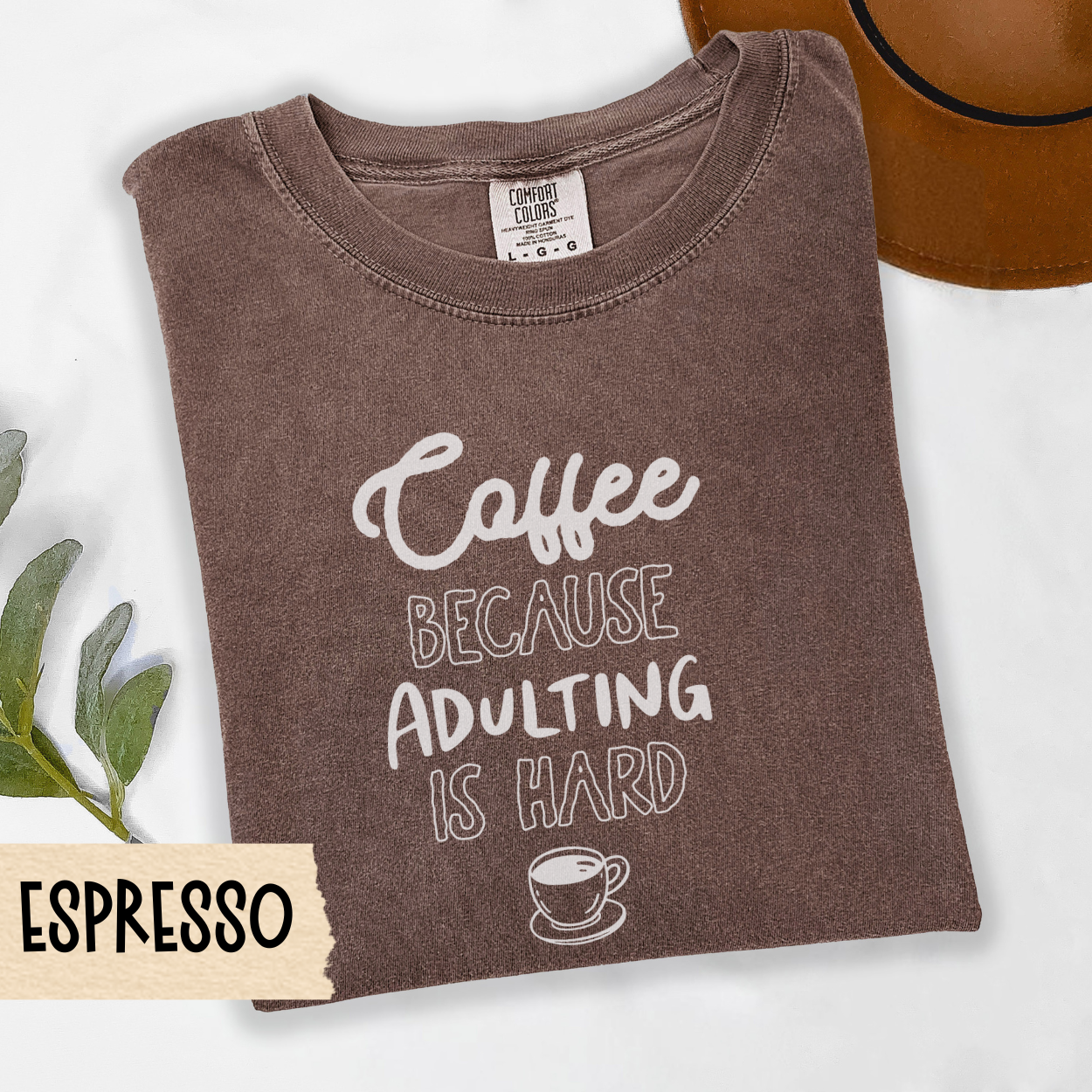 coffee because adulting shirt, funny coffee quote tee, caffeine fix top, cozy coffee lover shirt, tired adult tee, Comfort Colors shirt