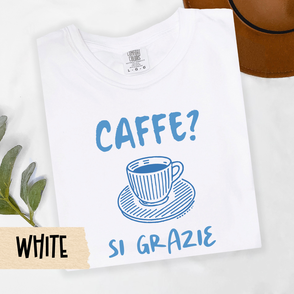 italian coffee shirt, caffe si grazie tee, espresso lover shirt, minimalist coffee tee, cozy coffee top, Comfort Colors shirt