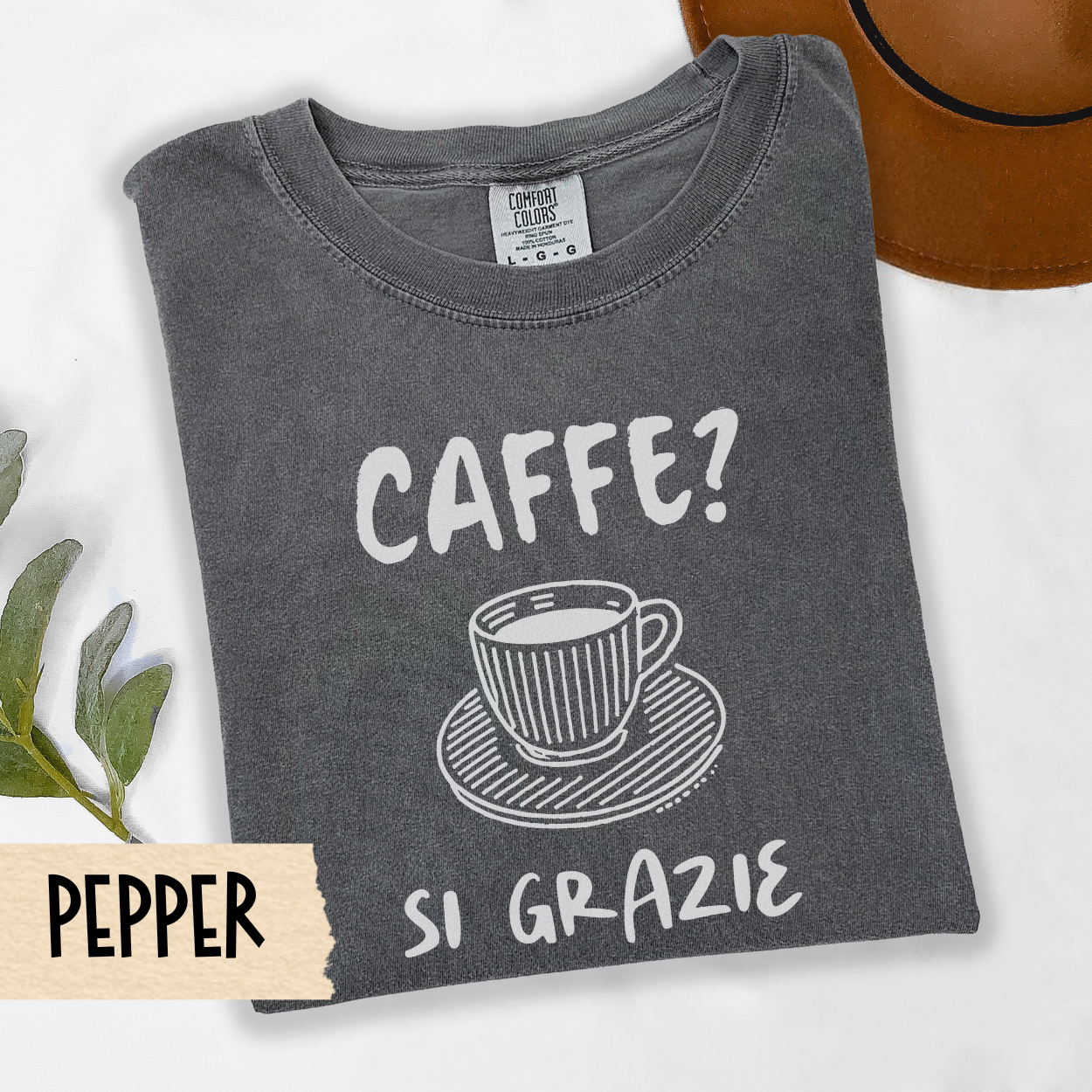 italian coffee shirt, caffe si grazie tee, espresso lover shirt, minimalist coffee tee, cozy coffee top, Comfort Colors shirt