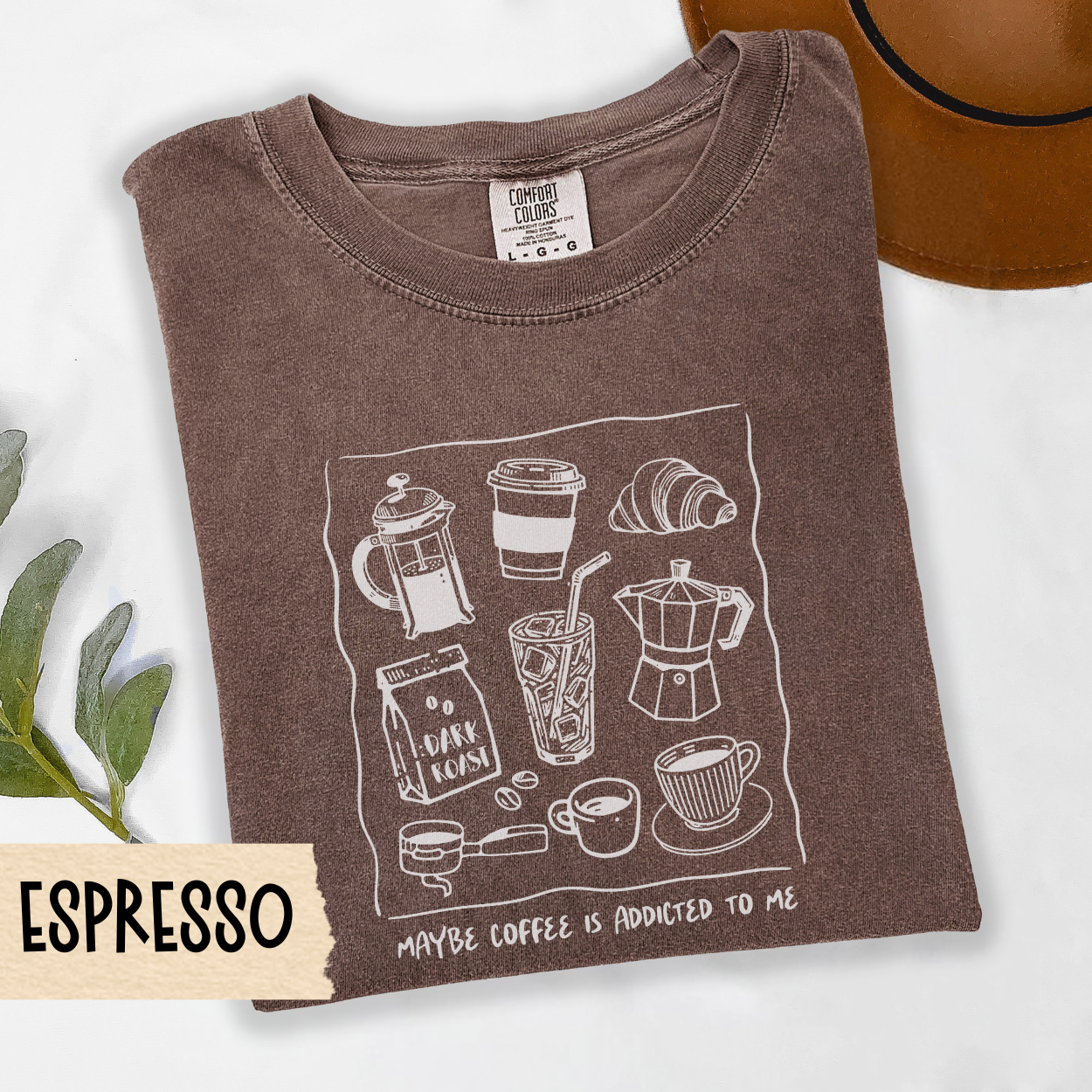 maybe coffee addicted to me shirt, funny coffee lover tee, sarcastic coffee quote, caffeine humor shirt, cozy coffee top, Comfort Colors