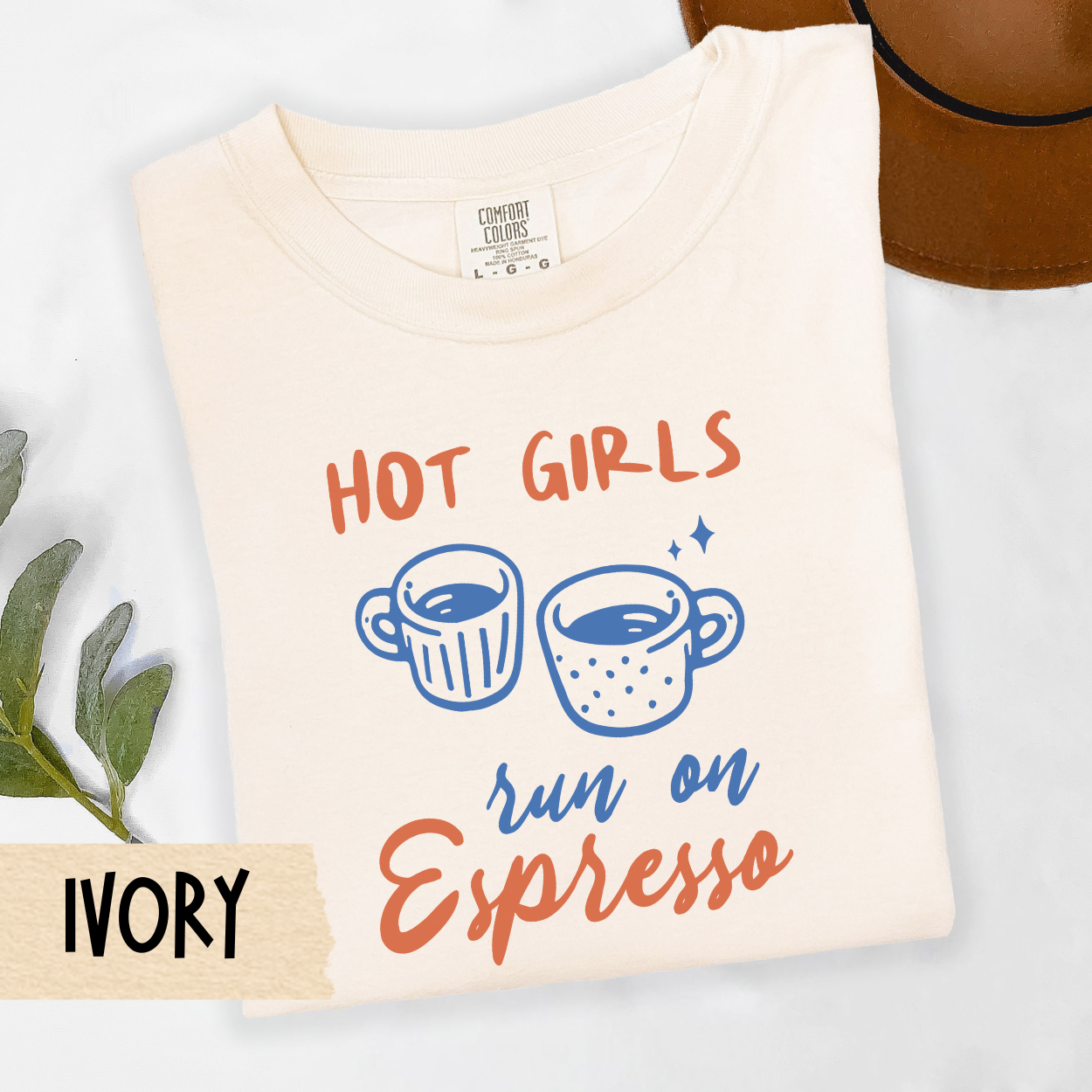 hot girls run on espresso tee, funny coffee quote shirt, espresso lover top, girl boss coffee shirt, cozy caffeine tee, Comfort Colors