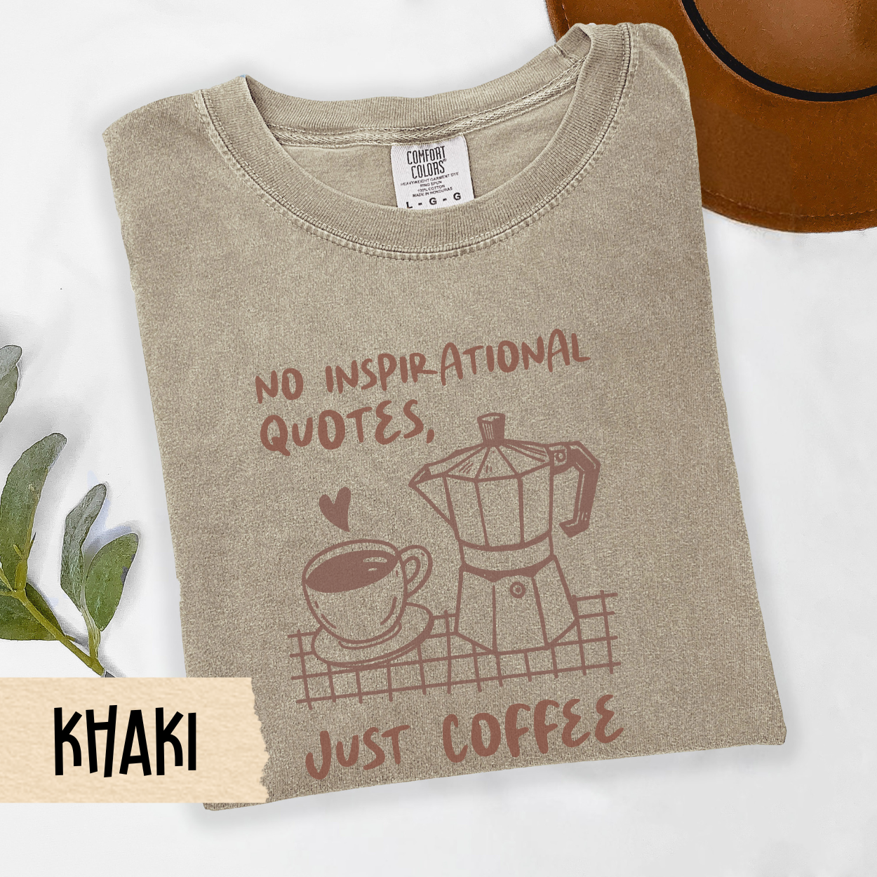 funny coffee lover shirt, sarcastic caffeine tee, just coffee quote shirt, no inspirational quotes tee, Comfort Colors coffee top