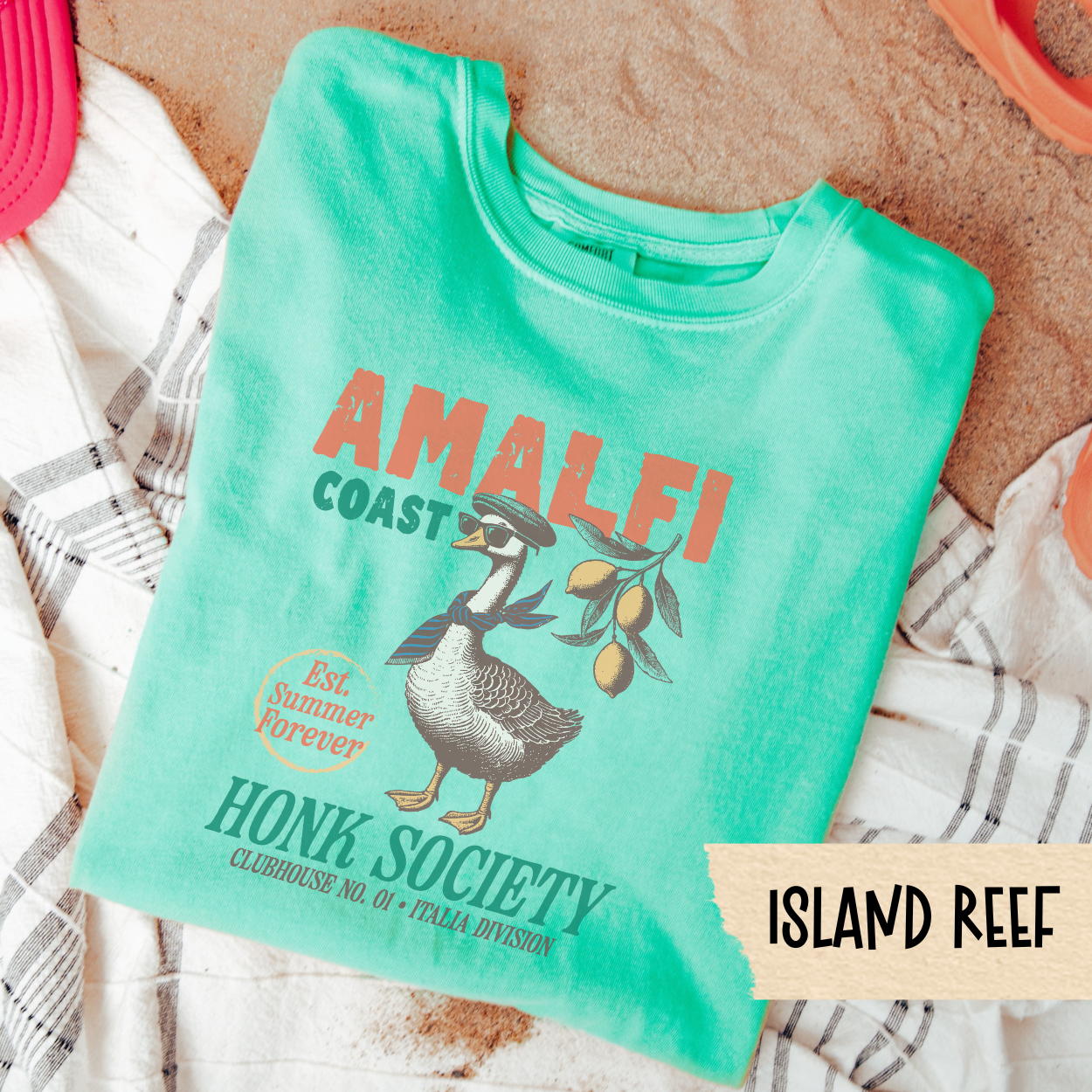 Amalfi Coast Goose Shirt, Honk Society Italia Tee, Funny Summer Travel T-Shirt, Lemon Italy Graphic Tee, Silly Vacation Goose Shirt