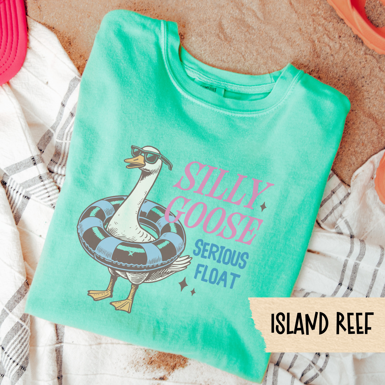 Funny Pool Goose Shirt, Silly Goose Serious Float Tee, Summer Humor Graphic T-Shirt, Quirky Floatie Shirt, Chill Animal Vacation Top