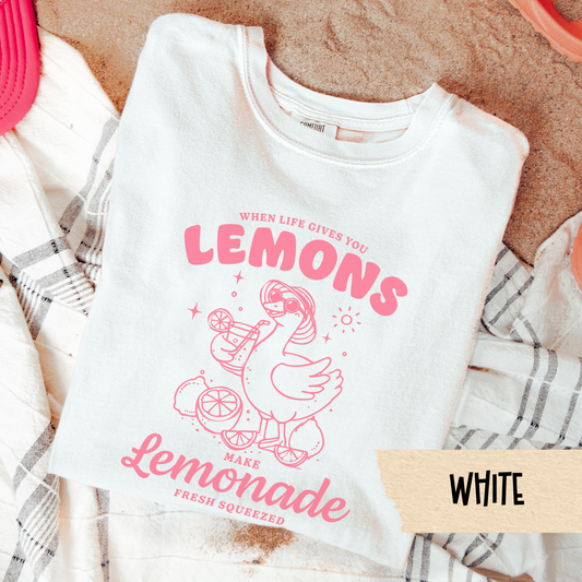 Make Lemonade Shirt, Cute Summer Graphic Tee, When Life Gives You Lemons Shirt, Comfort Colors Tee, Positivity Aesthetic, Funny Duck Tee