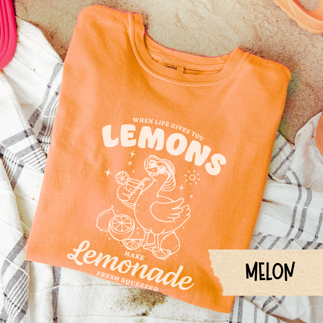 Make Lemonade Shirt, Cute Summer Graphic Tee, When Life Gives You Lemons Shirt, Comfort Colors Tee, Positivity Aesthetic, Funny Duck Tee
