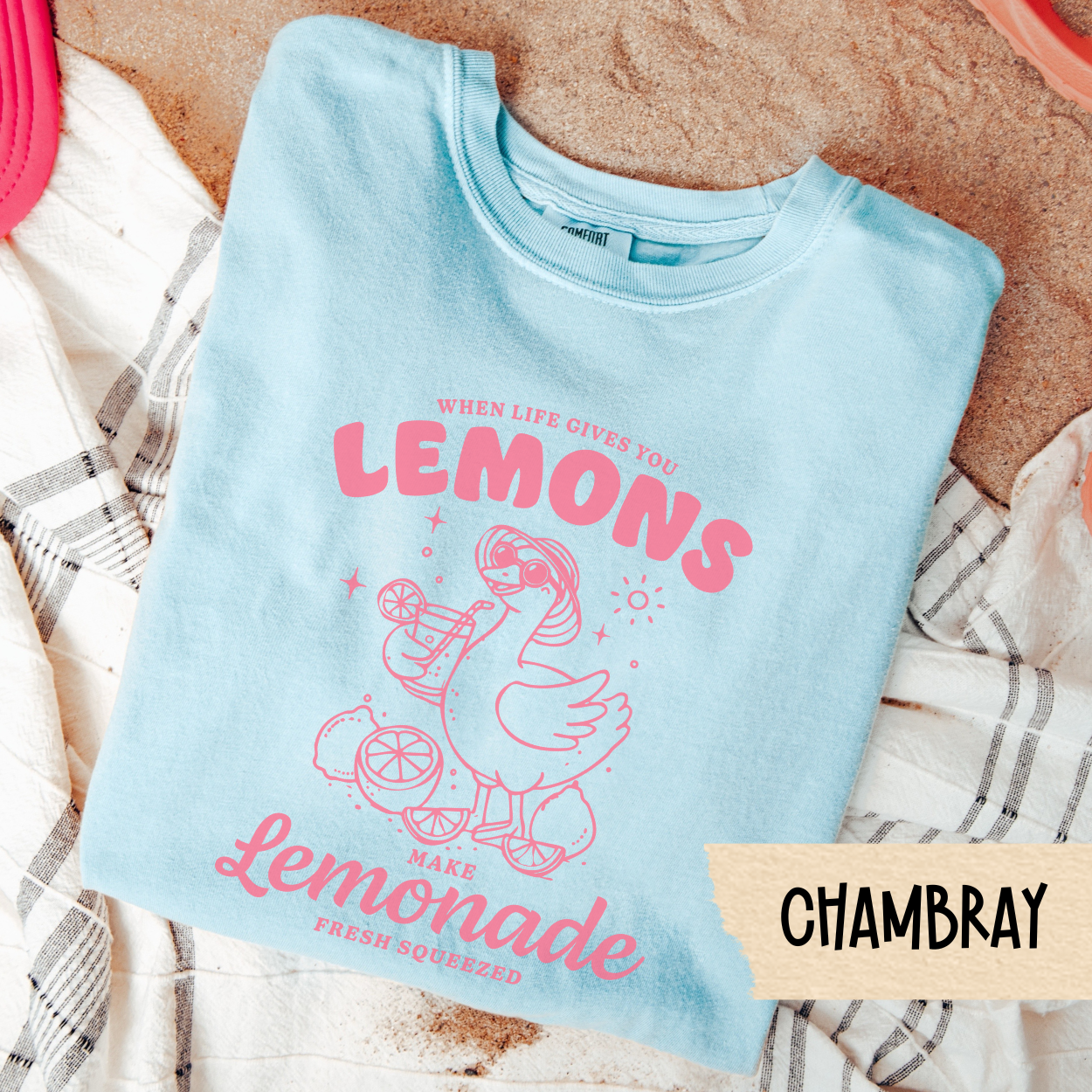 Make Lemonade Shirt, Cute Summer Graphic Tee, When Life Gives You Lemons Shirt, Comfort Colors Tee, Positivity Aesthetic, Funny Duck Tee