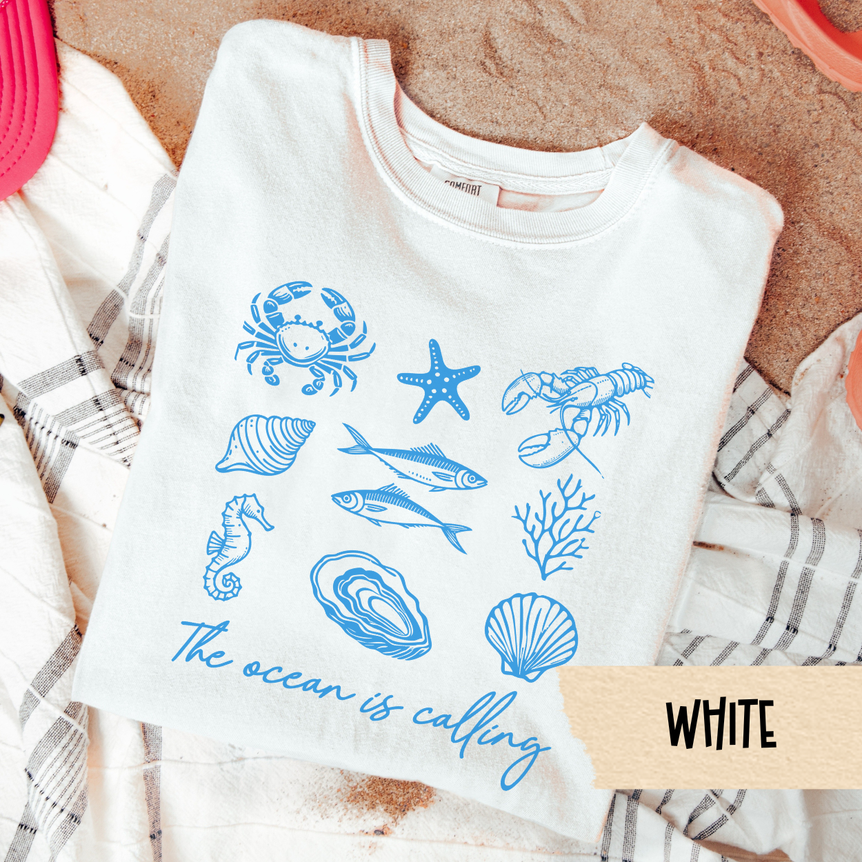 The Ocean Is Calling Shirt, Coastal Summer Tee, Beach Lover Graphic Shirt, Sea Life Comfort Colors Tee, Ocean Vacation, Marine Life Tee