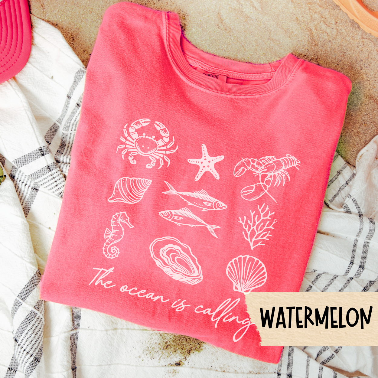 The Ocean Is Calling Shirt, Coastal Summer Tee, Beach Lover Graphic Shirt, Sea Life Comfort Colors Tee, Ocean Vacation, Marine Life Tee