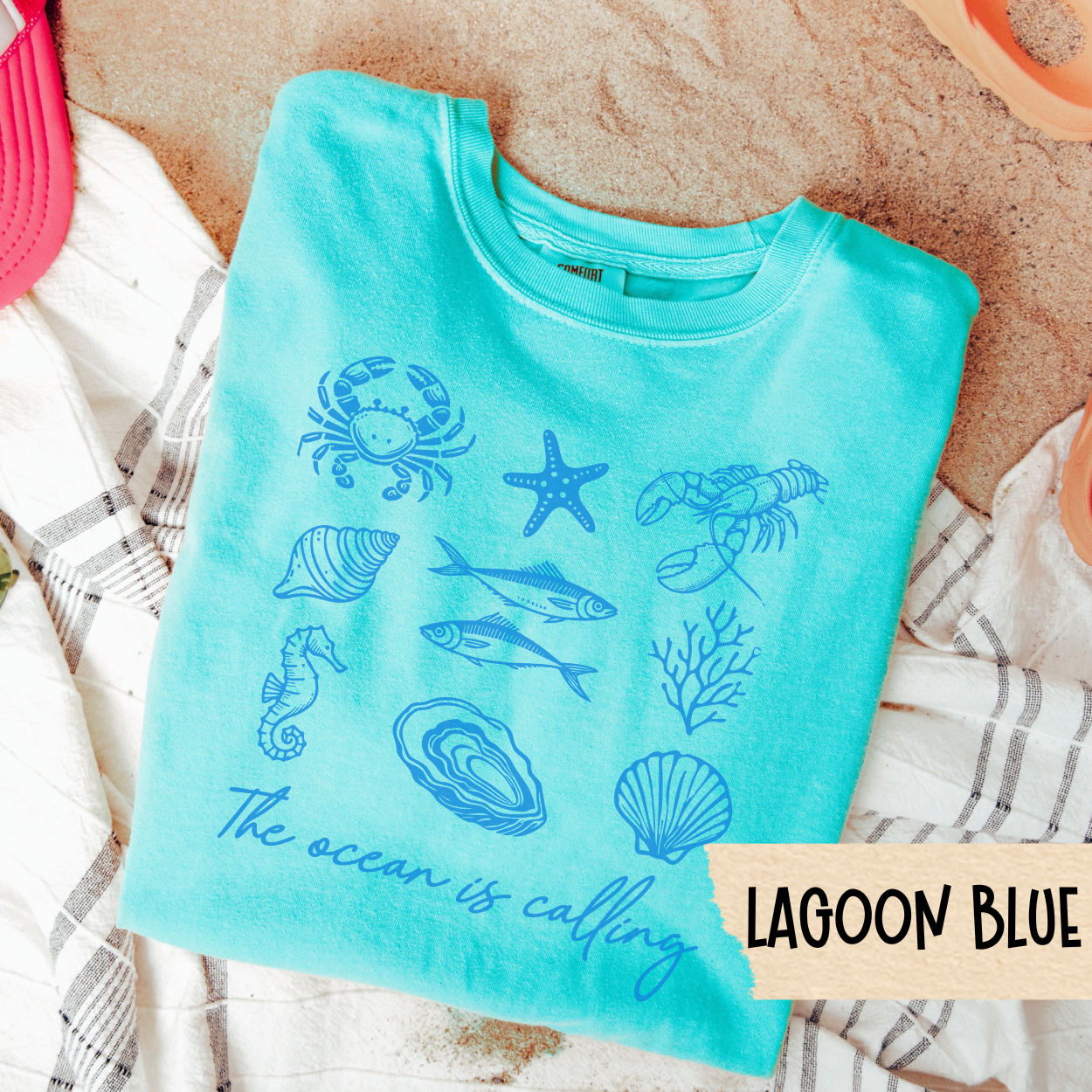 The Ocean Is Calling Shirt, Coastal Summer Tee, Beach Lover Graphic Shirt, Sea Life Comfort Colors Tee, Ocean Vacation, Marine Life Tee