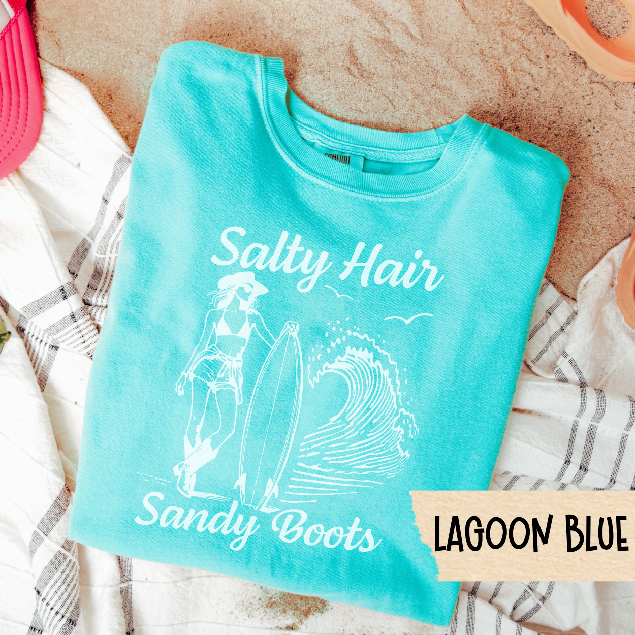 Salty Hair Sandy Boots Shirt, Coastal Cowgirl Tee, Western Beach Shirt, Summer Country Girl Tee, Comfort Colors Shirt, Surf Cowgirl Top