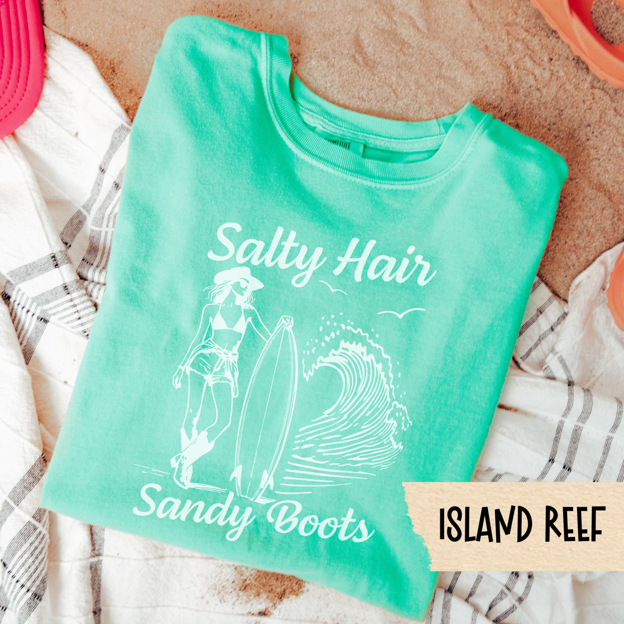 Salty Hair Sandy Boots Shirt, Coastal Cowgirl Tee, Western Beach Shirt, Summer Country Girl Tee, Comfort Colors Shirt, Surf Cowgirl Top