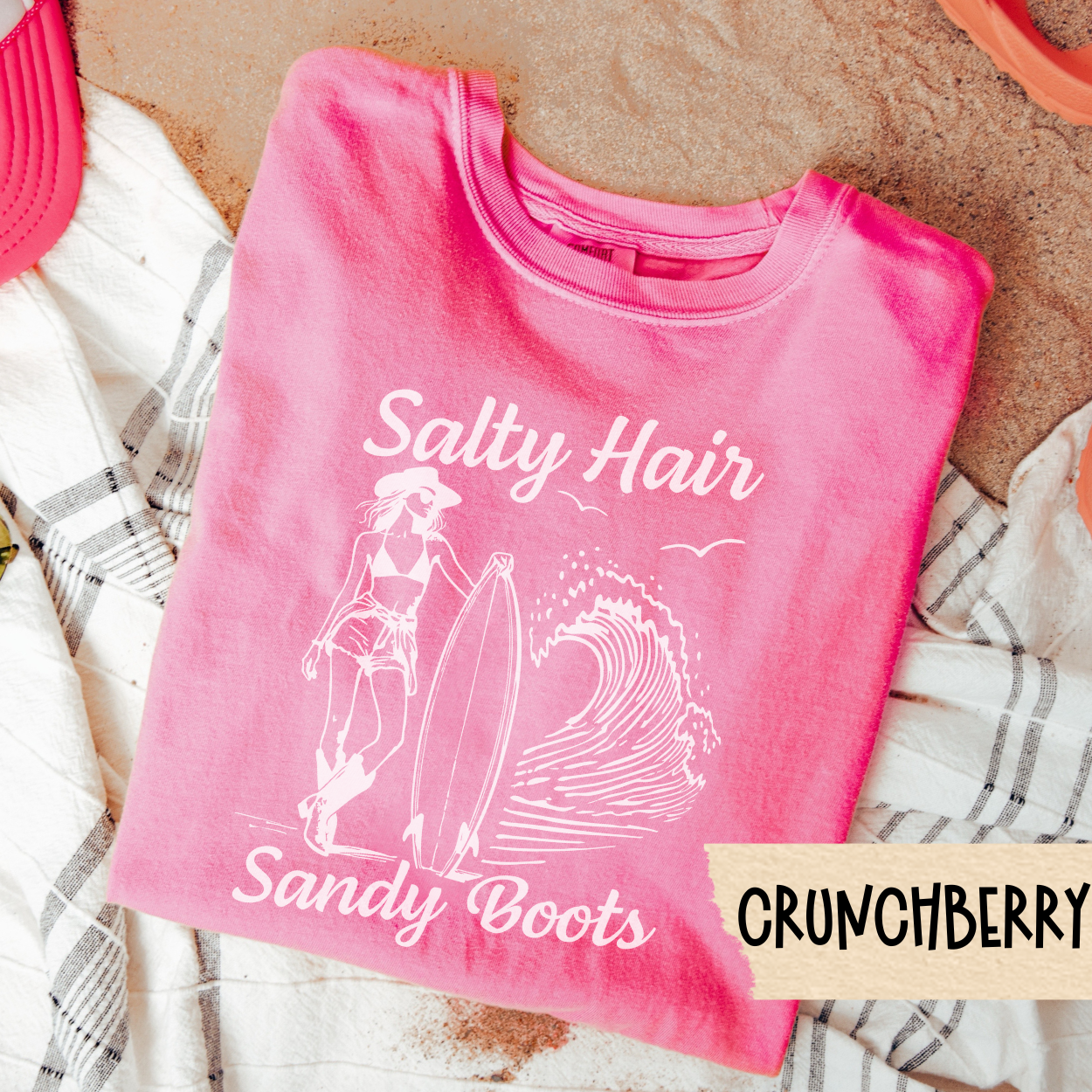Salty Hair Sandy Boots Shirt, Coastal Cowgirl Tee, Western Beach Shirt, Summer Country Girl Tee, Comfort Colors Shirt, Surf Cowgirl Top