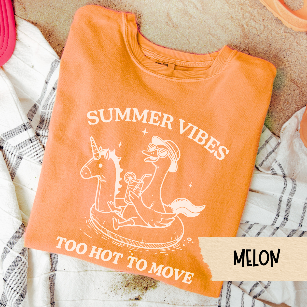 Funny Summer Shirt, Cute Beach Shirt, Summer Mom Shirt, Too Hot To Move Shirt, Women's Vacation Shirt, Lazy Day Tee, Comfort Colors Tee
