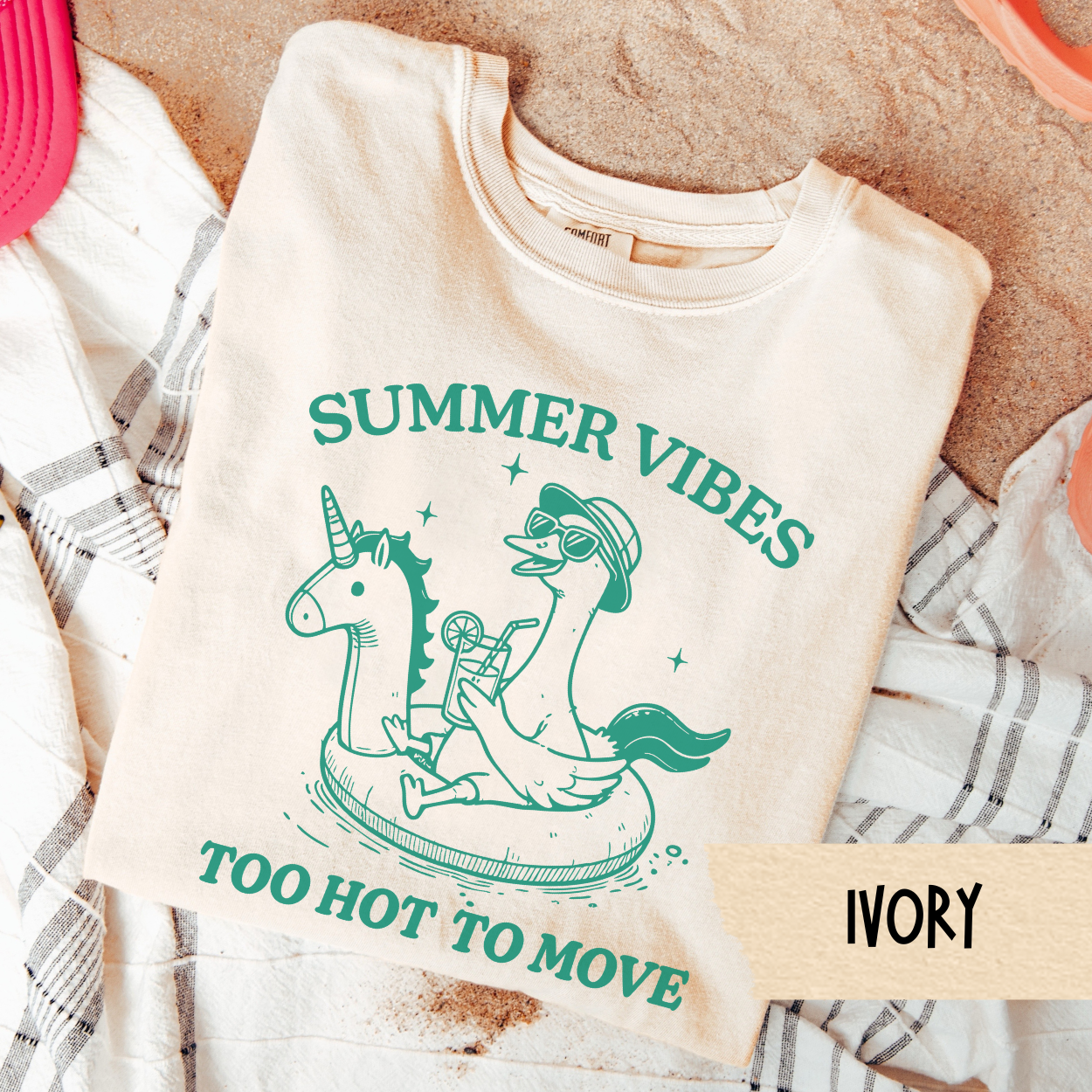 Funny Summer Shirt, Cute Beach Shirt, Summer Mom Shirt, Too Hot To Move Shirt, Women's Vacation Shirt, Lazy Day Tee, Comfort Colors Tee
