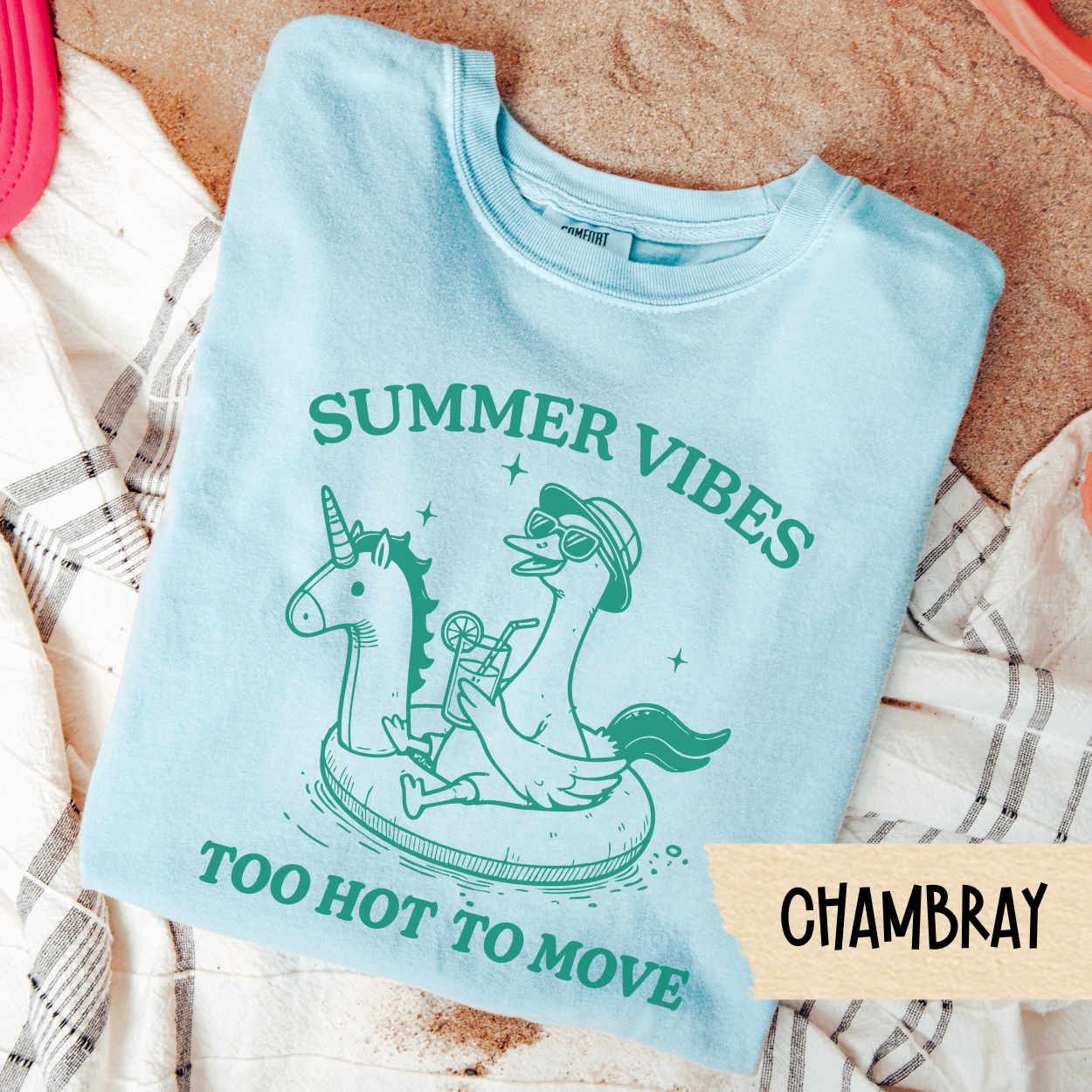 Funny Summer Shirt, Cute Beach Shirt, Summer Mom Shirt, Too Hot To Move Shirt, Women's Vacation Shirt, Lazy Day Tee, Comfort Colors Tee